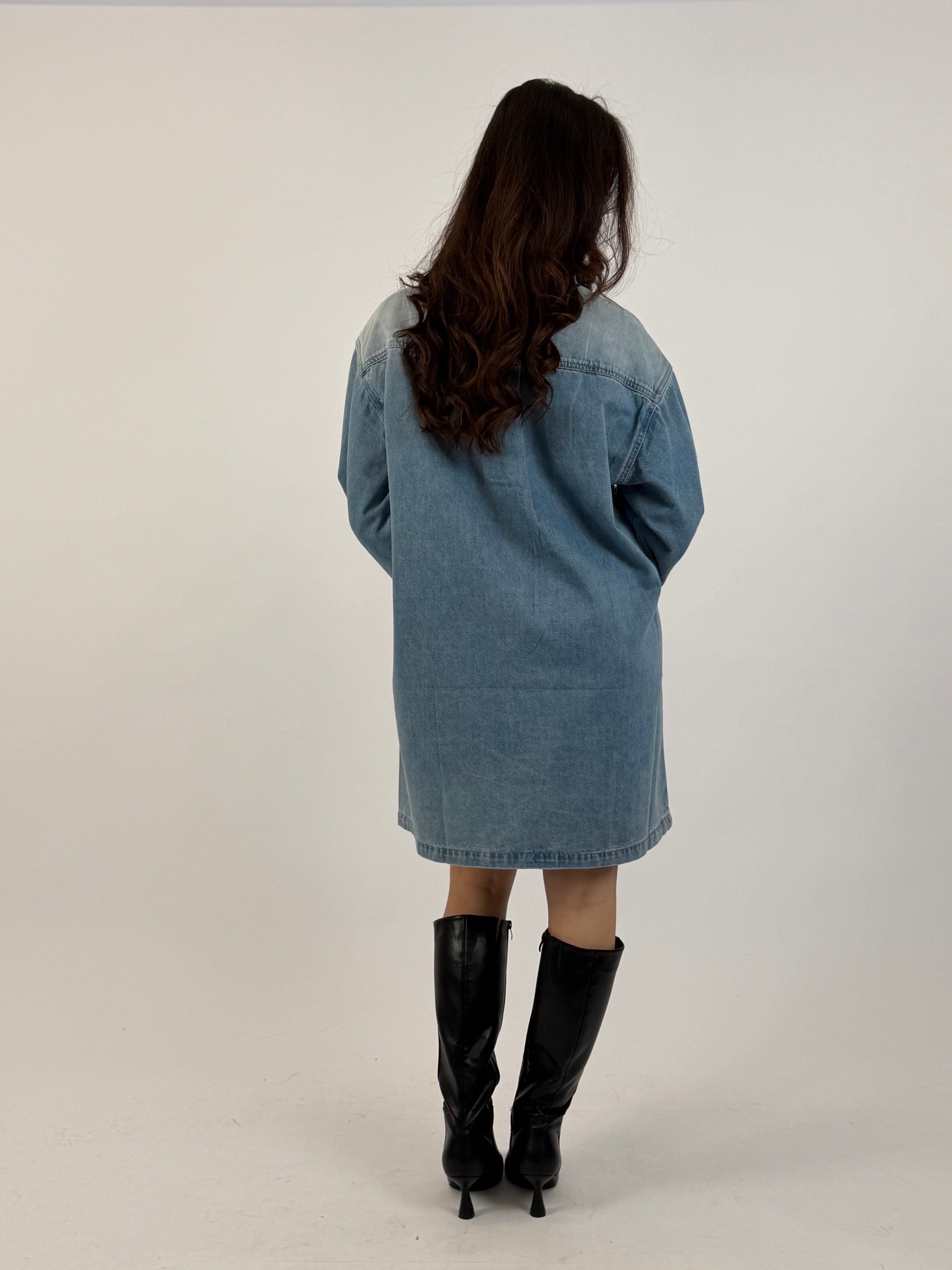 DENIM ZIP UP DRESS