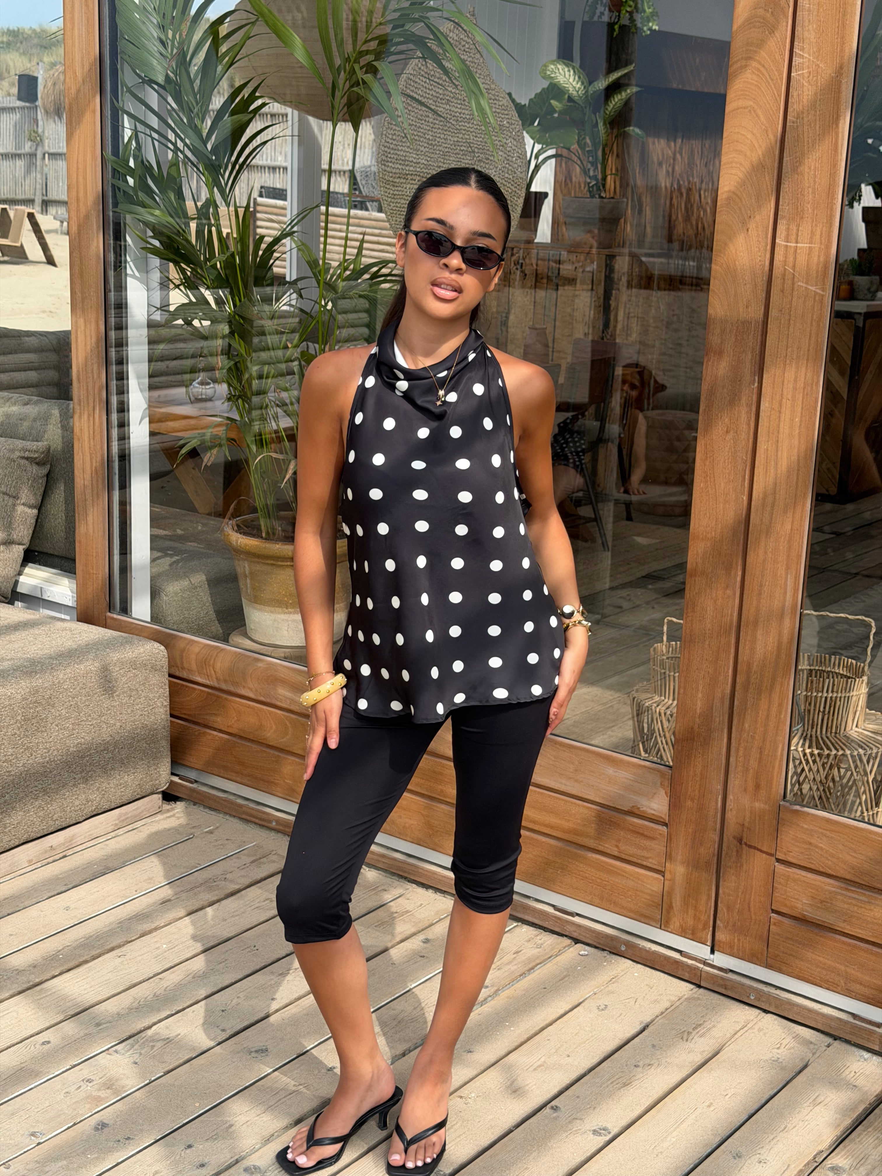 MIRA SATIN TOP POLKA DOT
