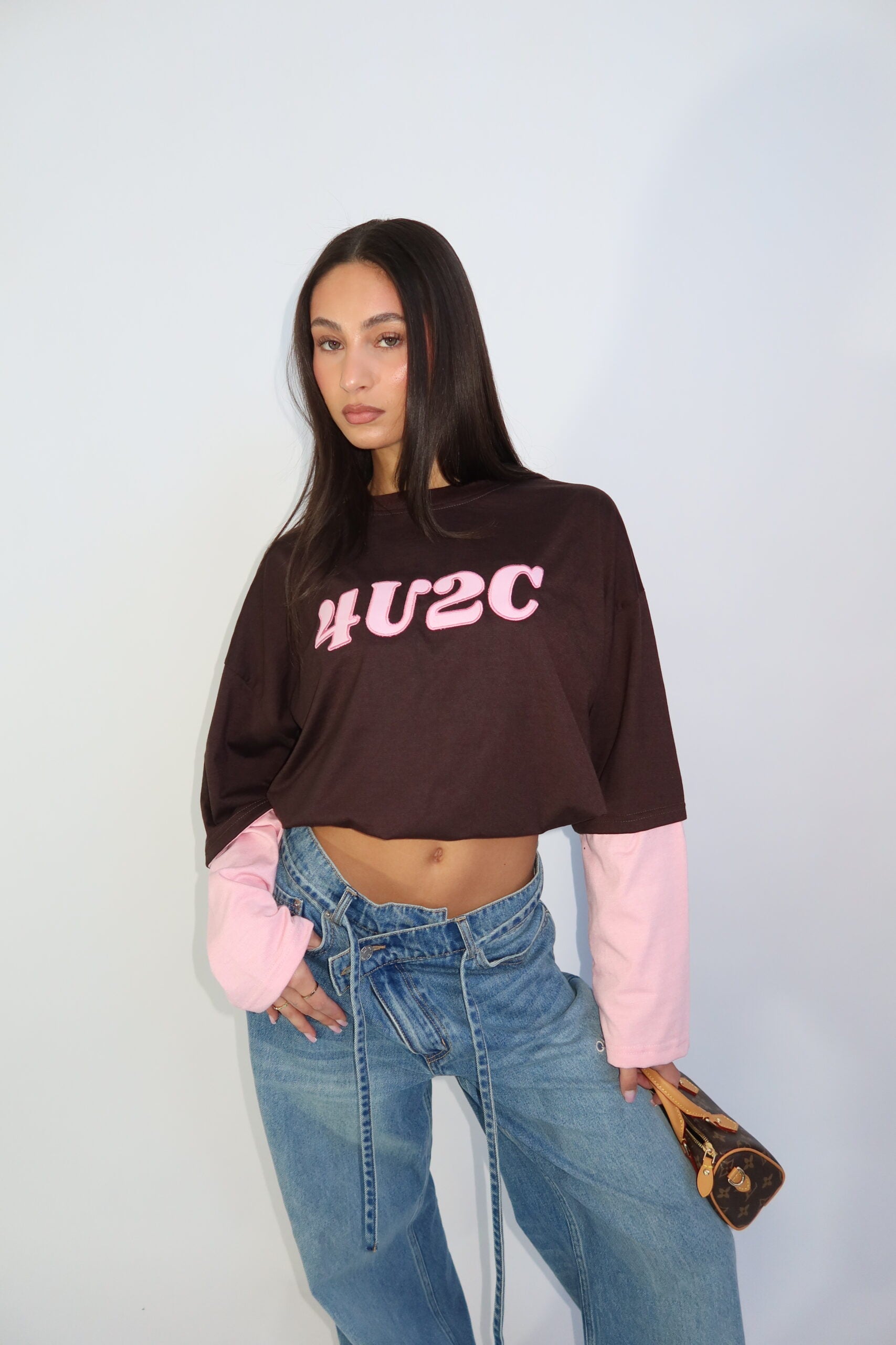 4U2C LONGSLEEVE CHOCO/PINK
