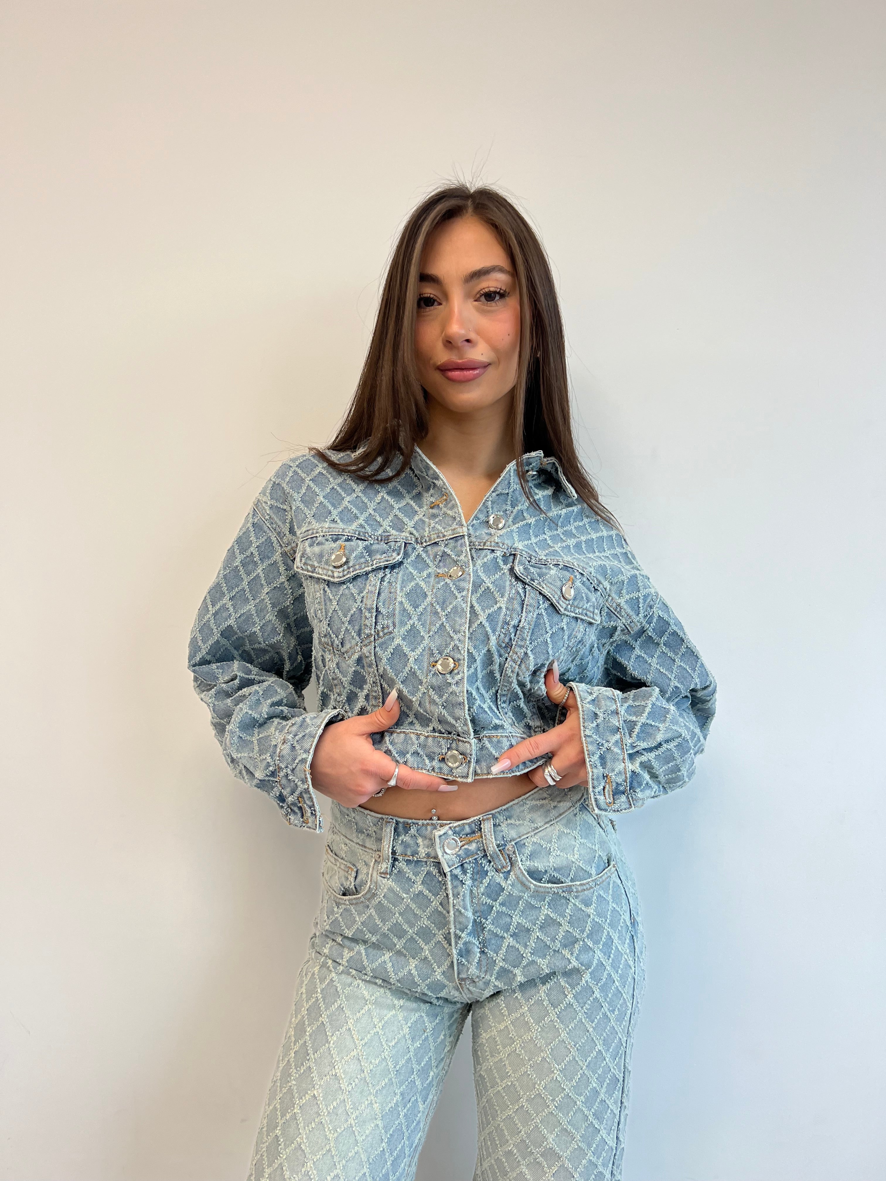 DIAMOND PATTERN DENIM JACKET