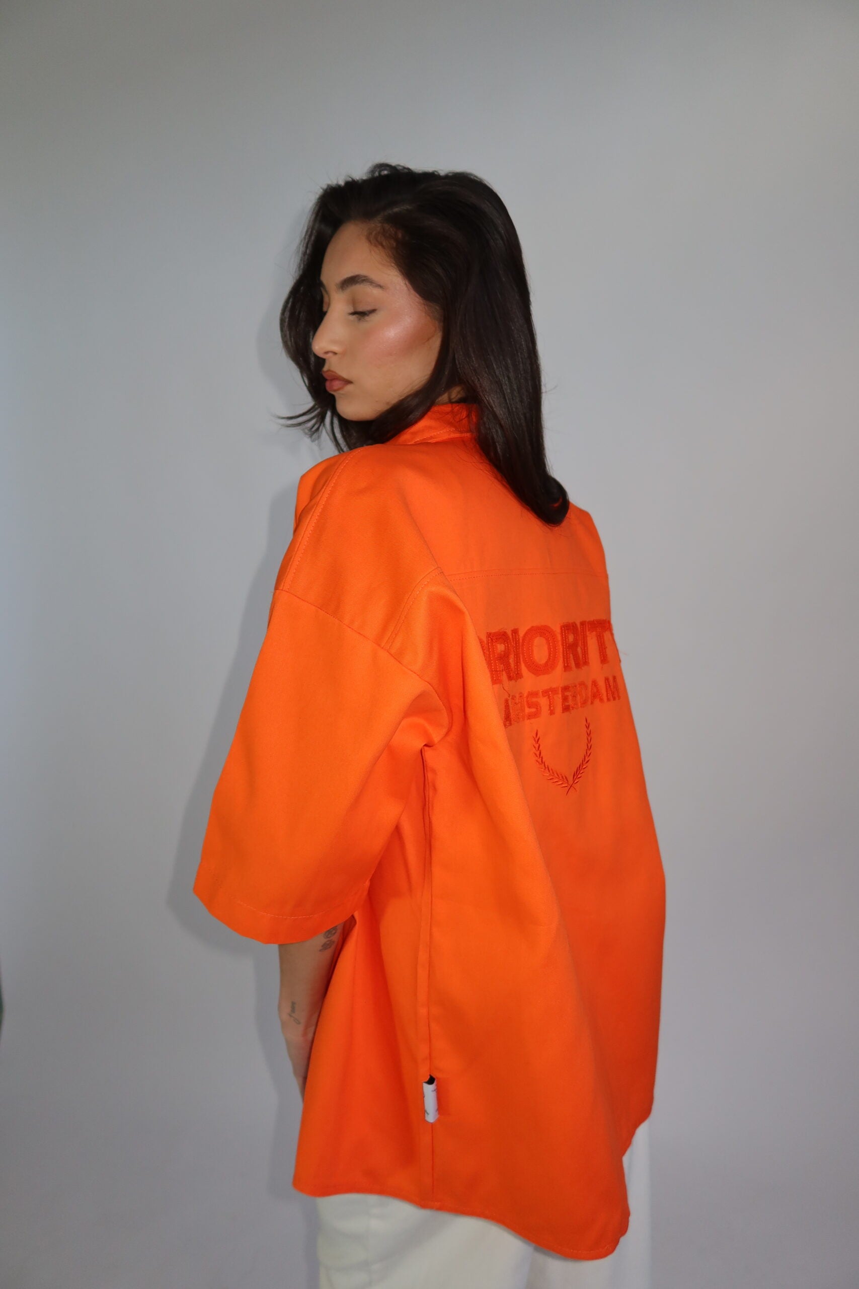 PRIORITY AMSTERDAM BOYFRIEND BLOUSE ORANGE KINGSDAY