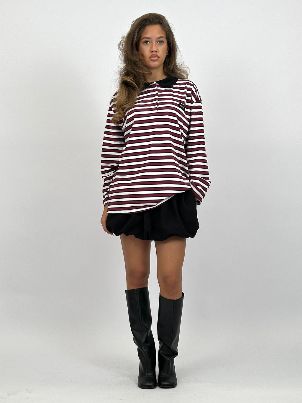 MIMI INSPIRED LONGSLEEVE BORDEAUX STRIPE