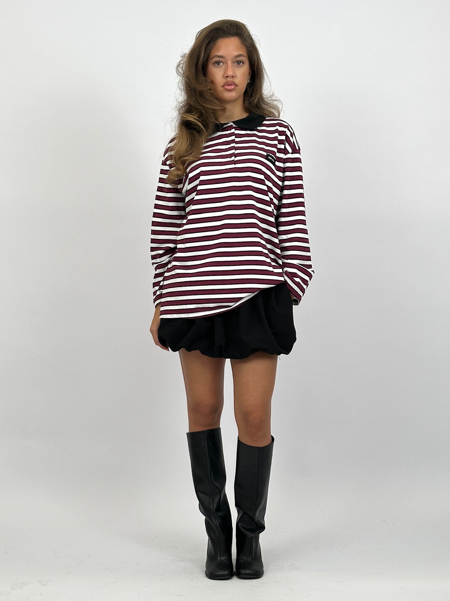 MIMI INSPIRED LONGSLEEVE BORDEAUX STRIPE