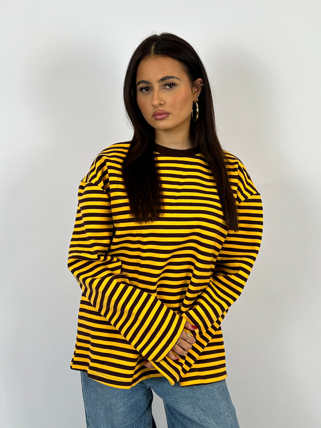SOFT STRIPED LONGSLEEVE BROWN/YELLOW