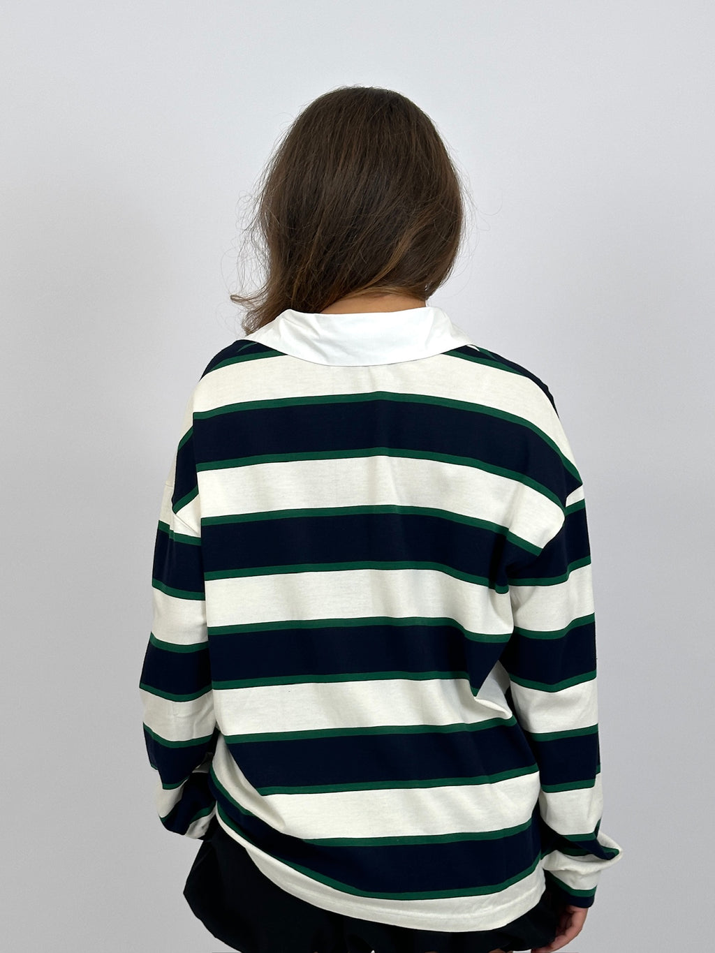 LONGSLEEVE STRIPED POLO NAVY/CREAM