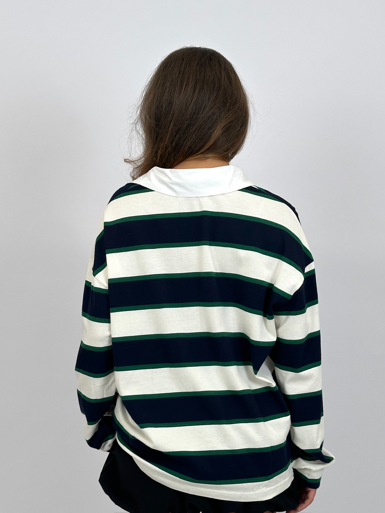LONGSLEEVE STRIPED POLO NAVY/CREAM