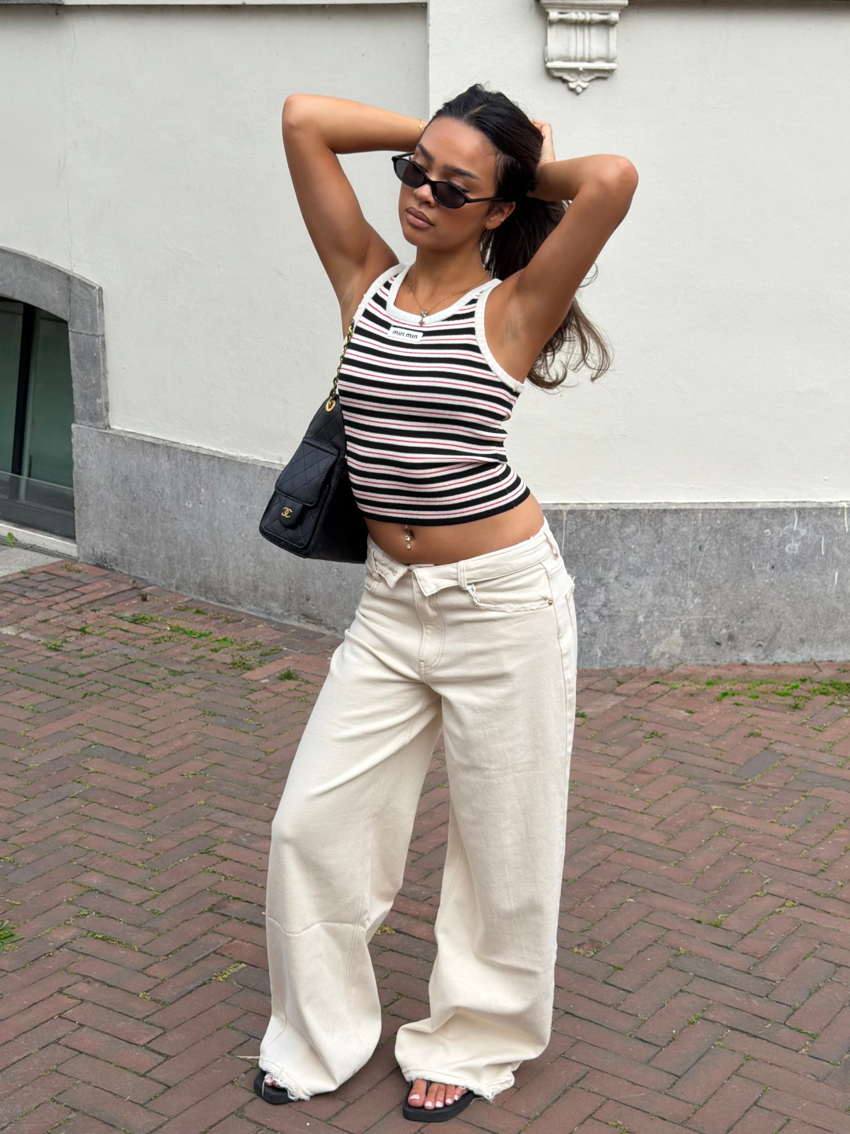 FOLDED JEANS BEIGE