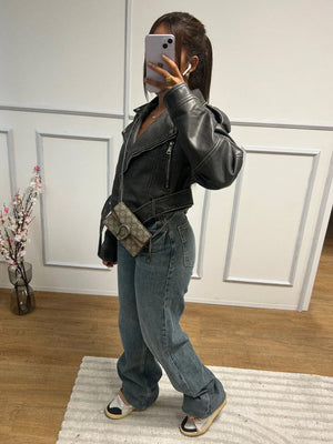 VINTAGE LEATHER JACKET BROWN