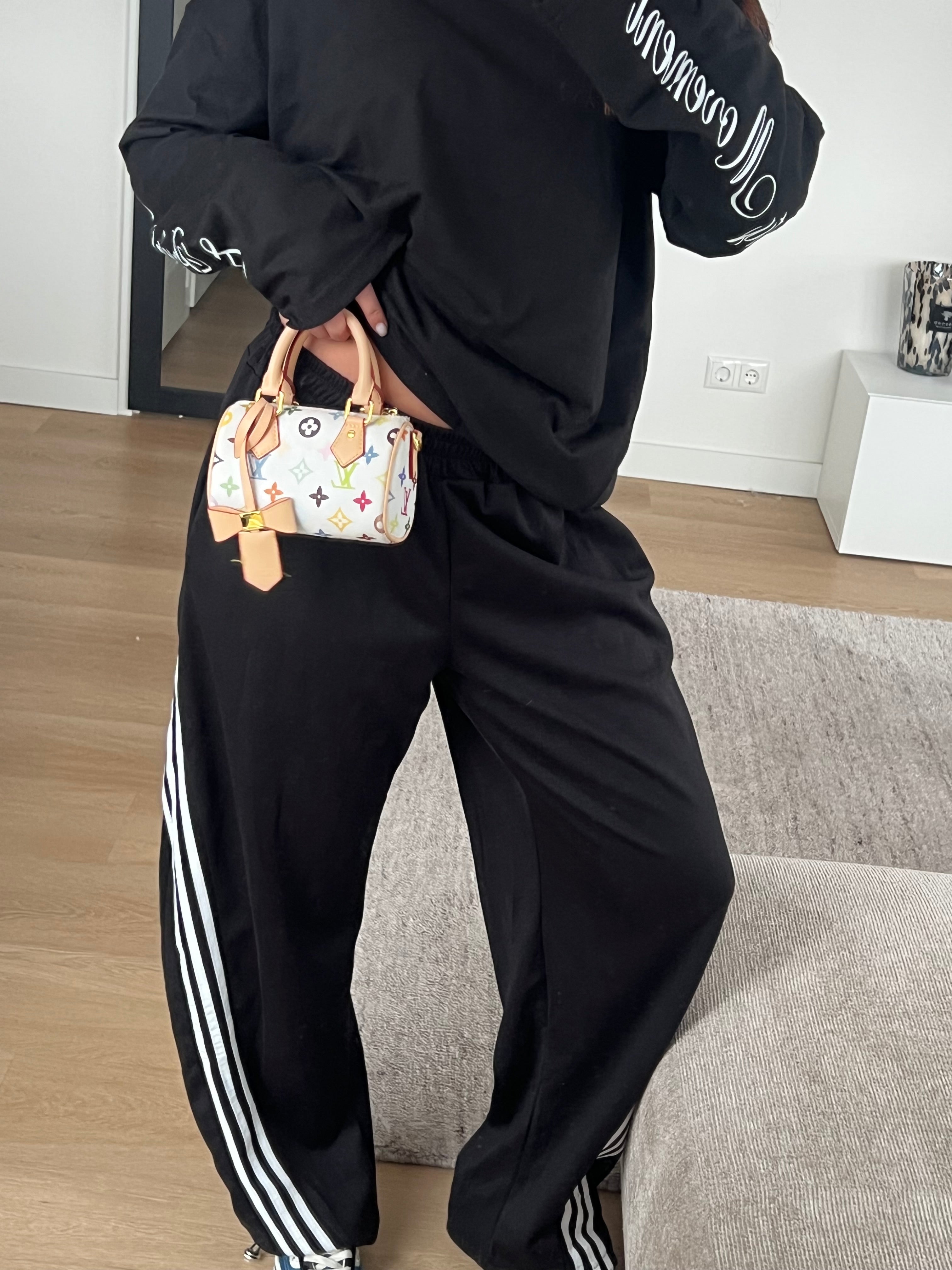 BAGGY STRIPED JOGGER BLACK/WHITE