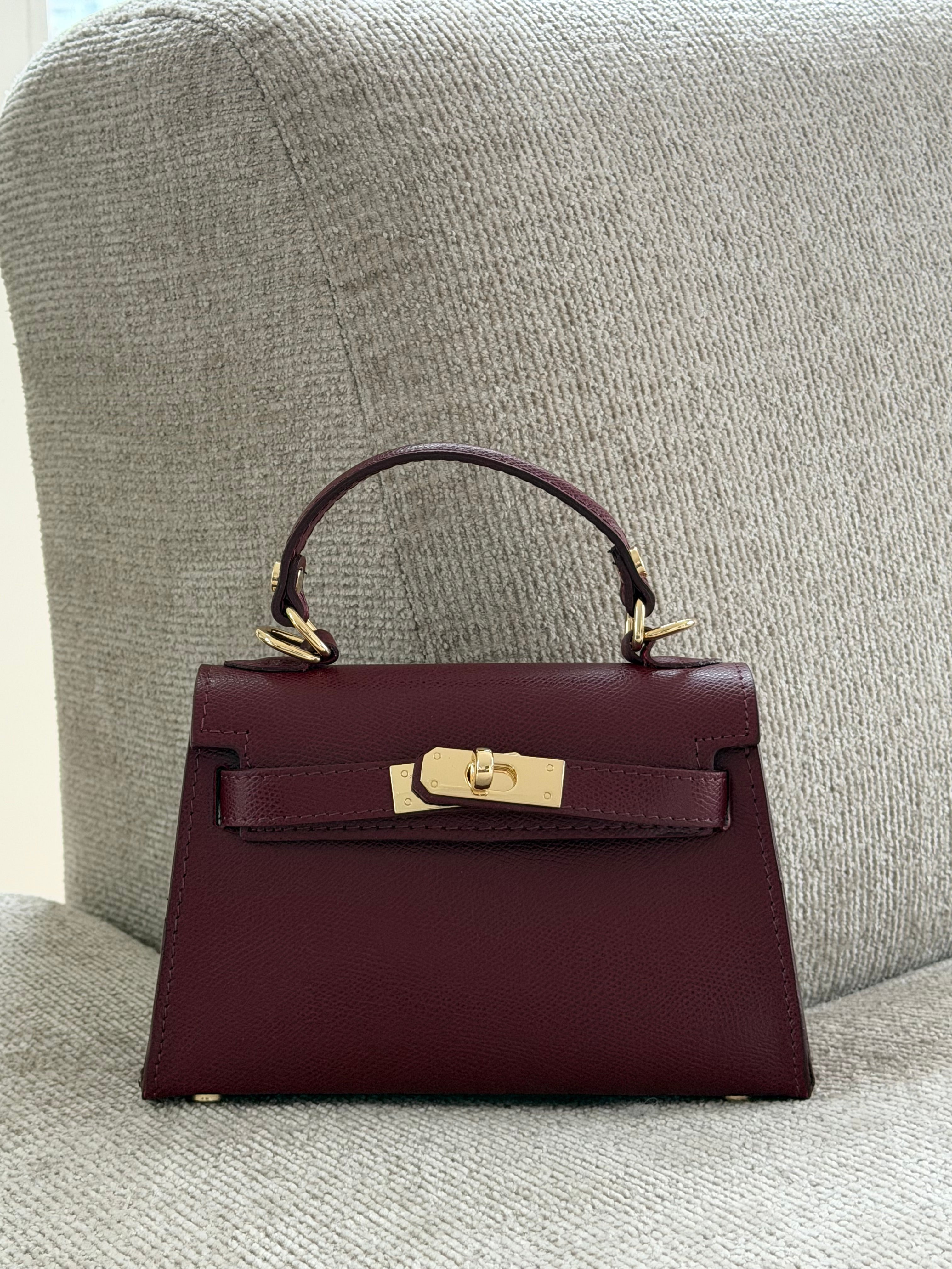 HERMY BAG LEATHER BORDEAUX