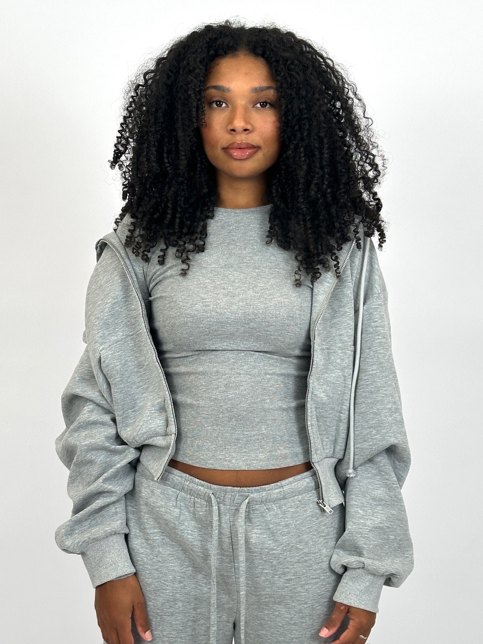 STRETCHY GREY LONGSLEEVE TOP