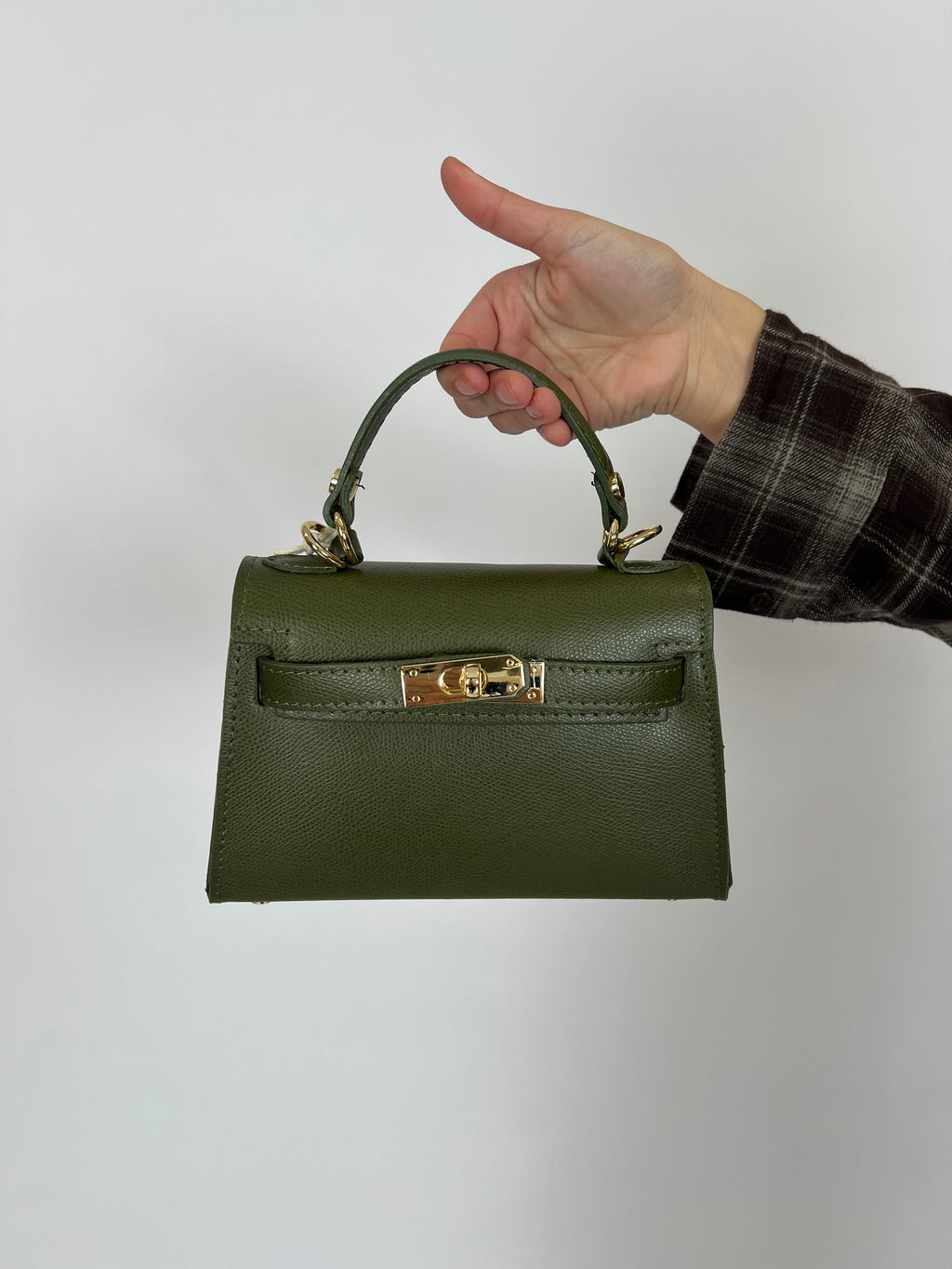 HERMY BAG LEATHER ARMY GREEN