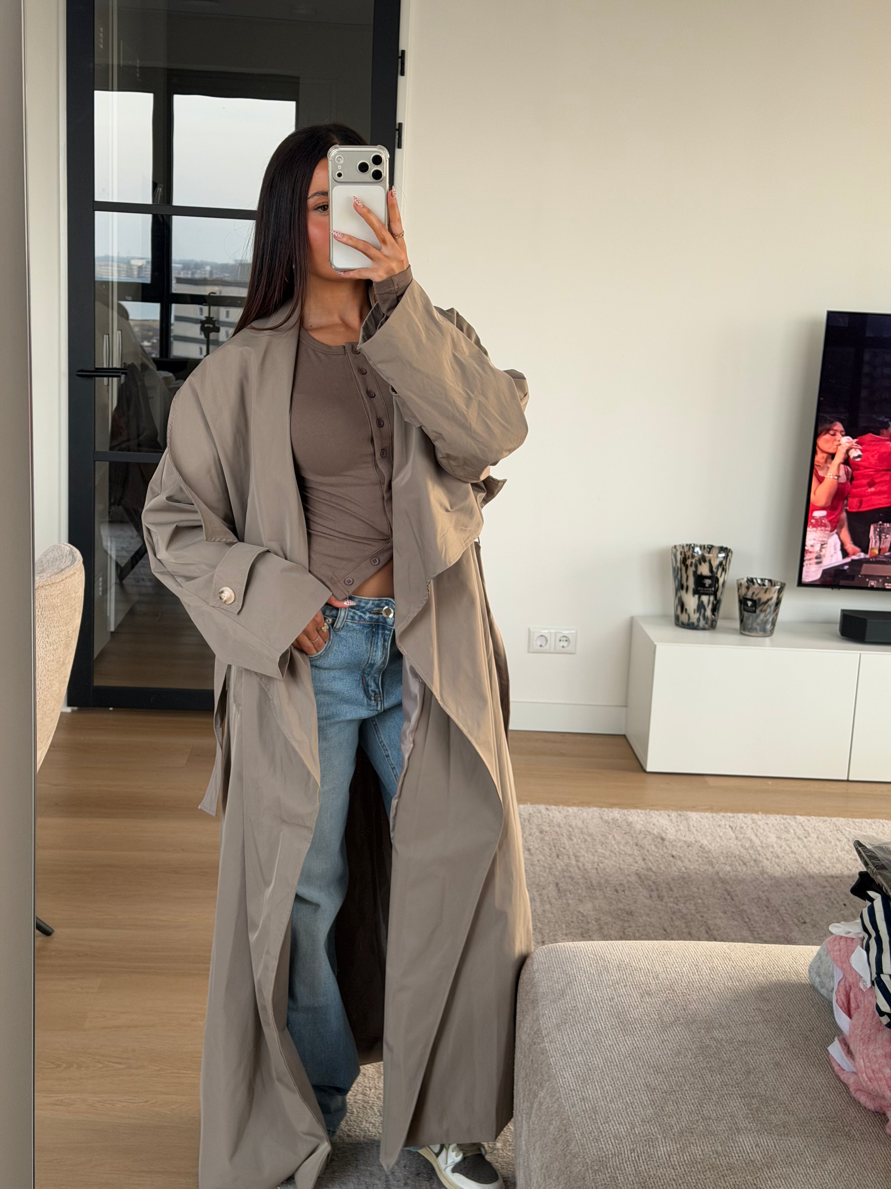 TINA TRENCH TAUPE