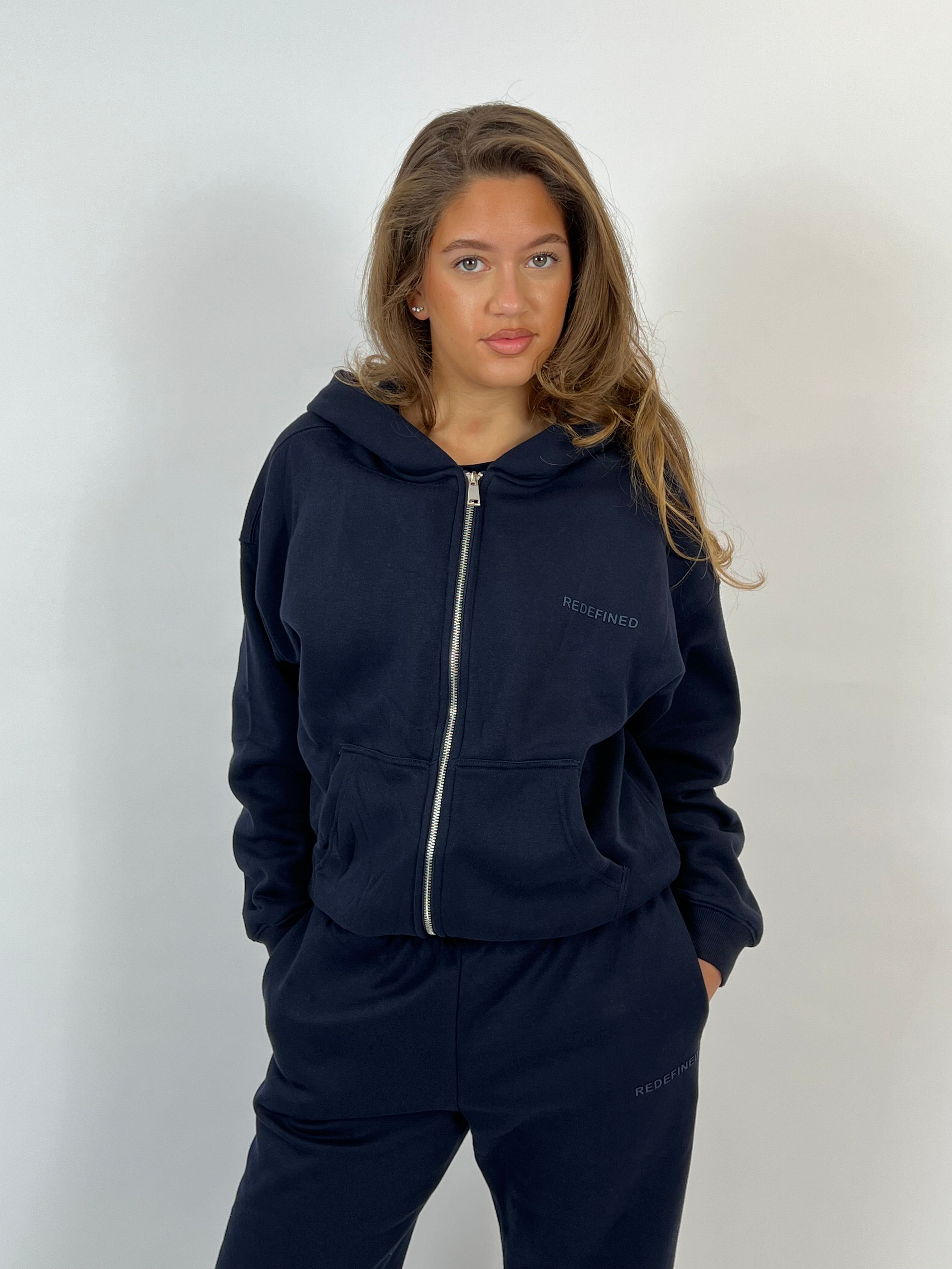 REDEFINED OVERSIZED ZIP VEST NAVY