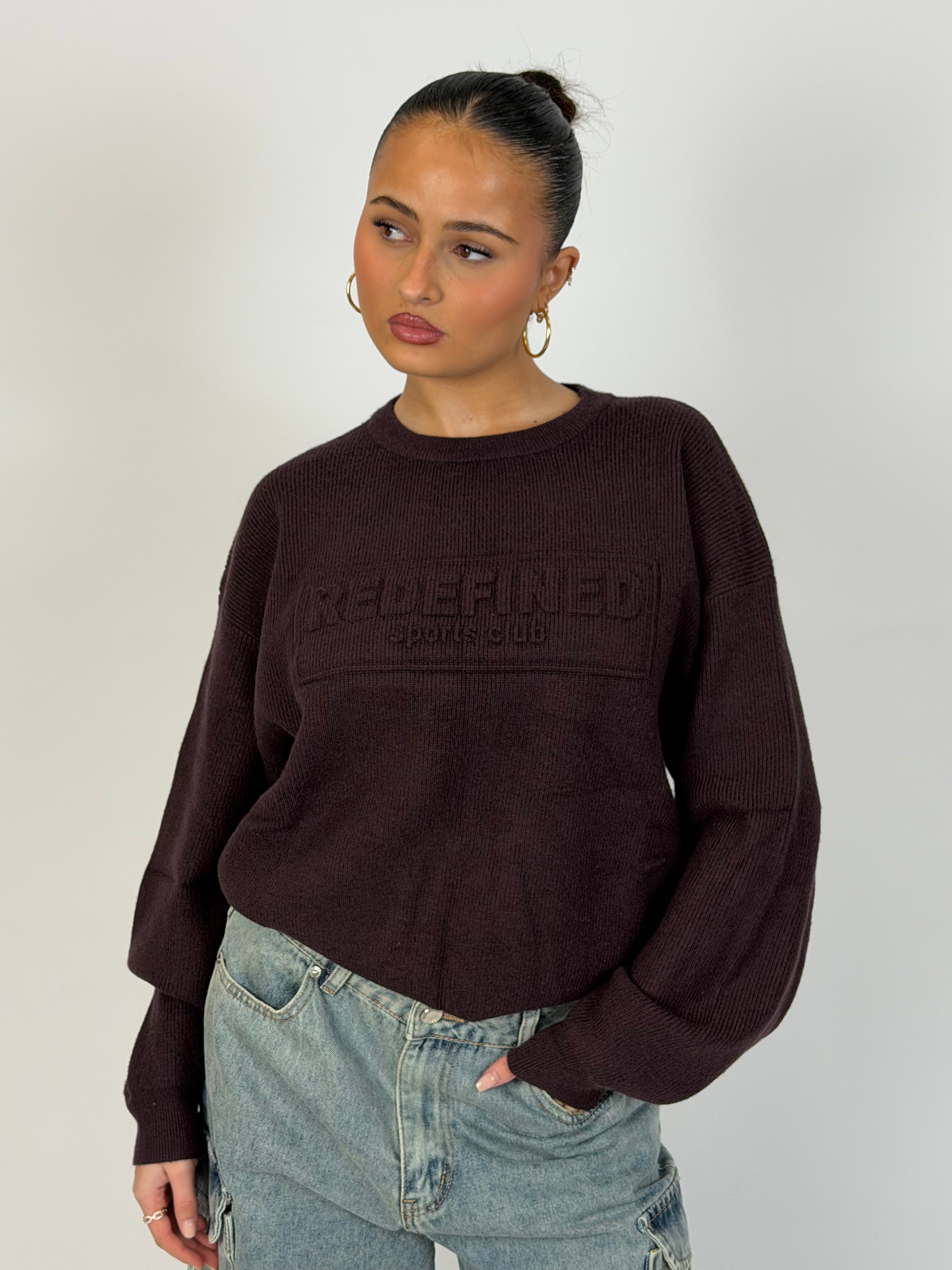 REDEFINED RIBBED KNIT DEEP BROWN
