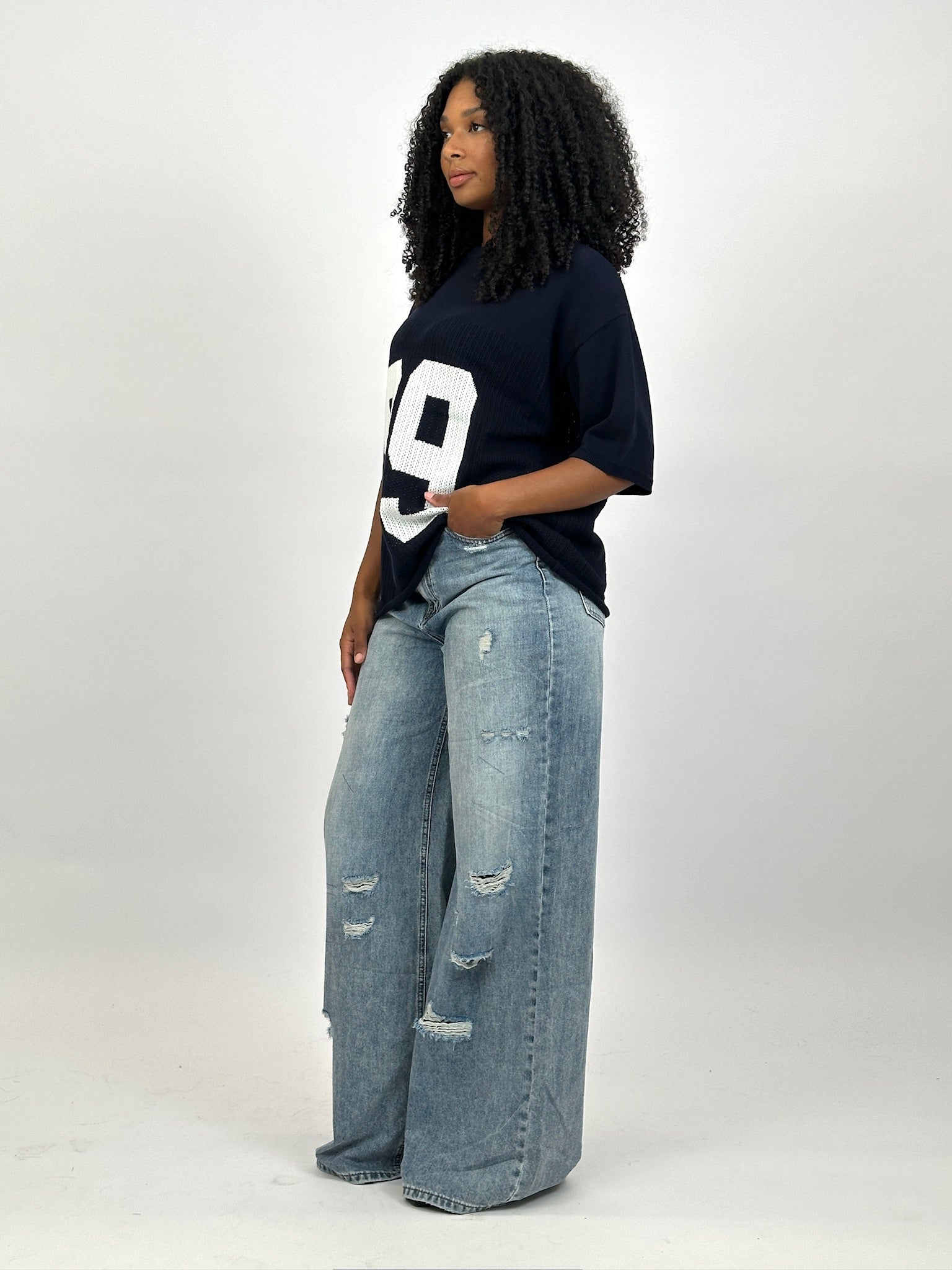 OVERSIZED DISTRESSED WIDE LEG