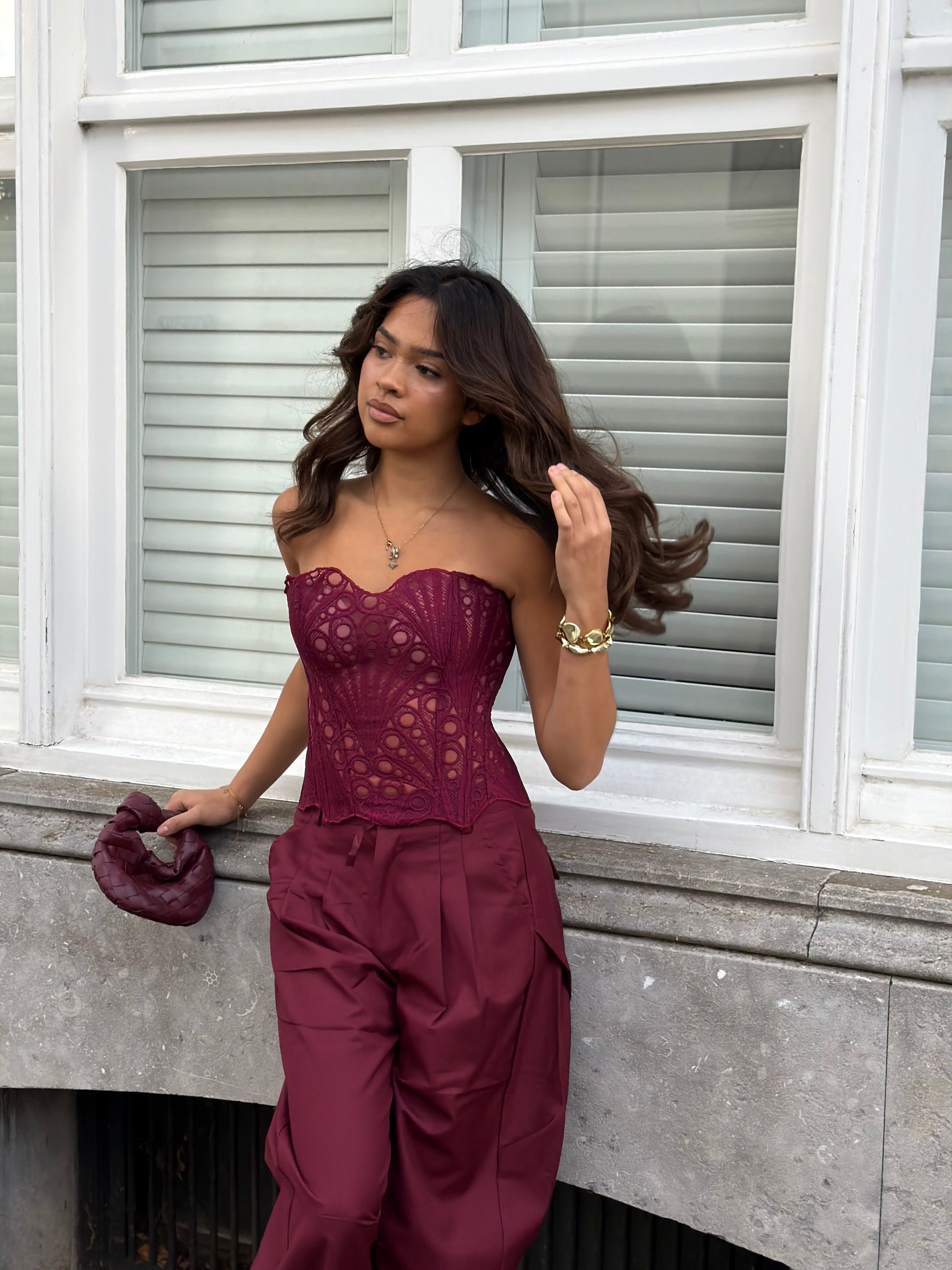 LACE CORSET BORDEAUX