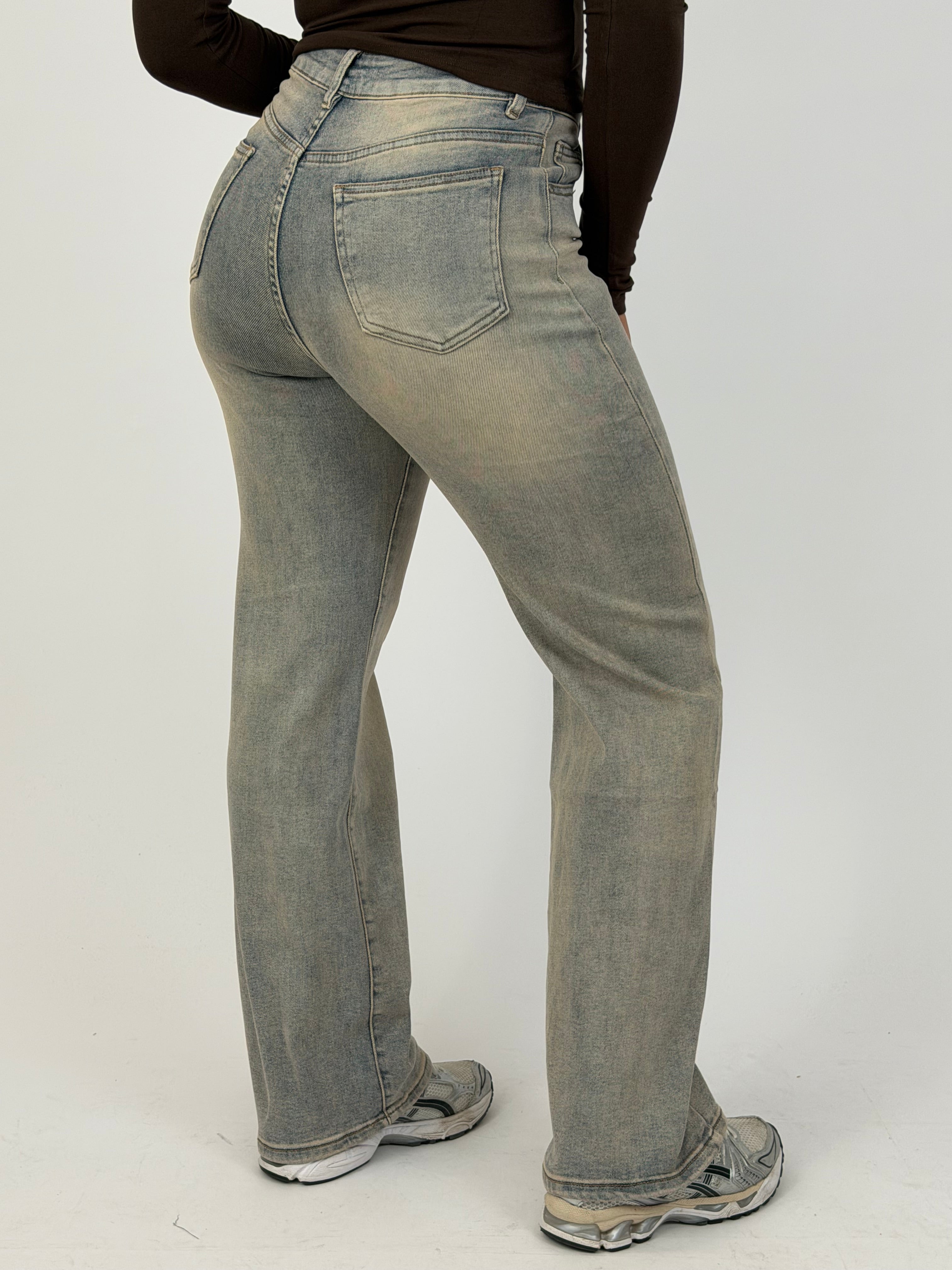 HANNAH STRETCH WIDE LEG BEIGE VINTAGE H973