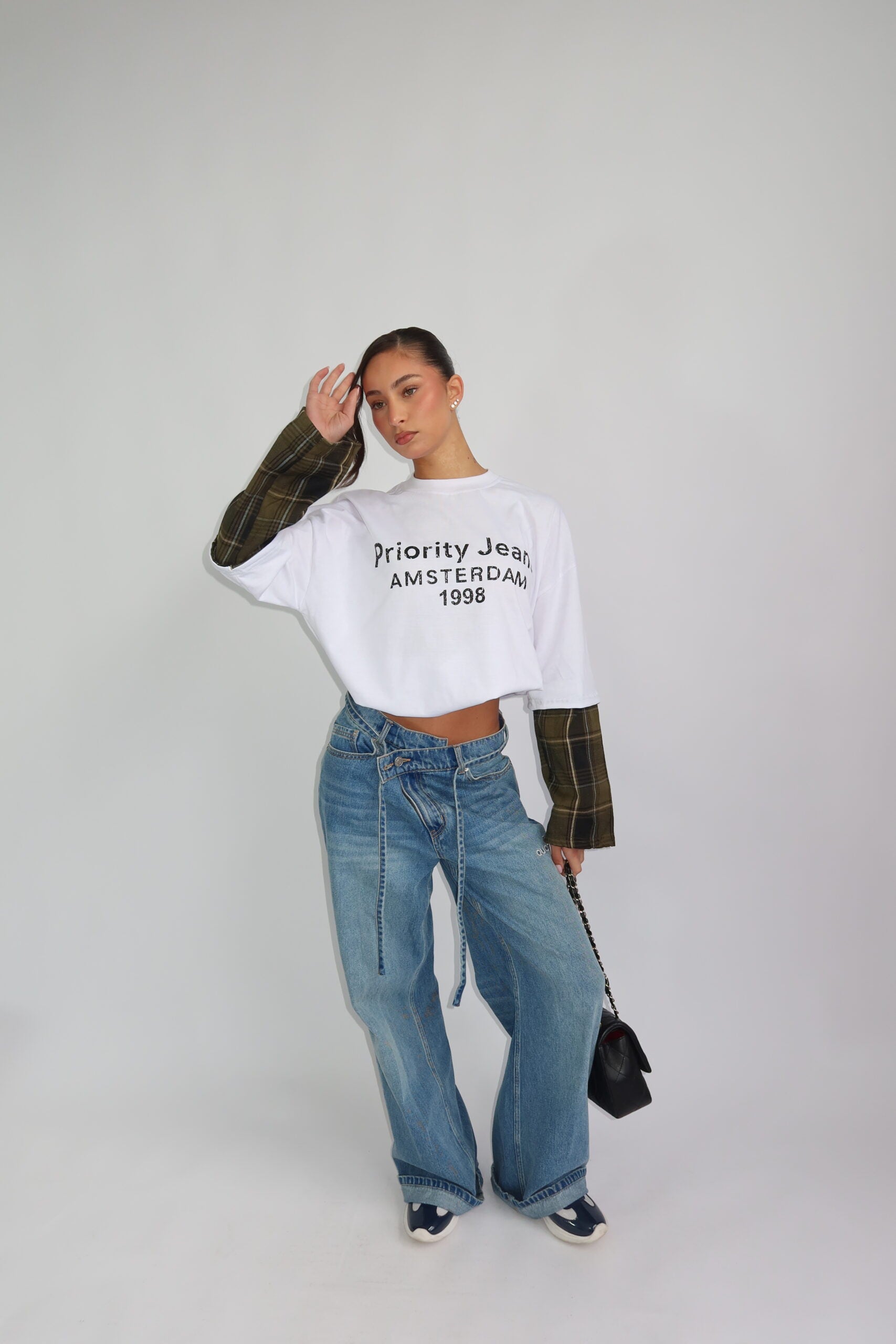 PRIORITY AMSTERDAM LONGSLEEVE CHECKS WHITE