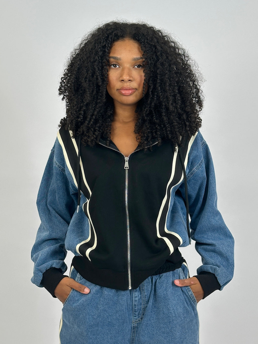 DENIM TRACKSUIT VEST