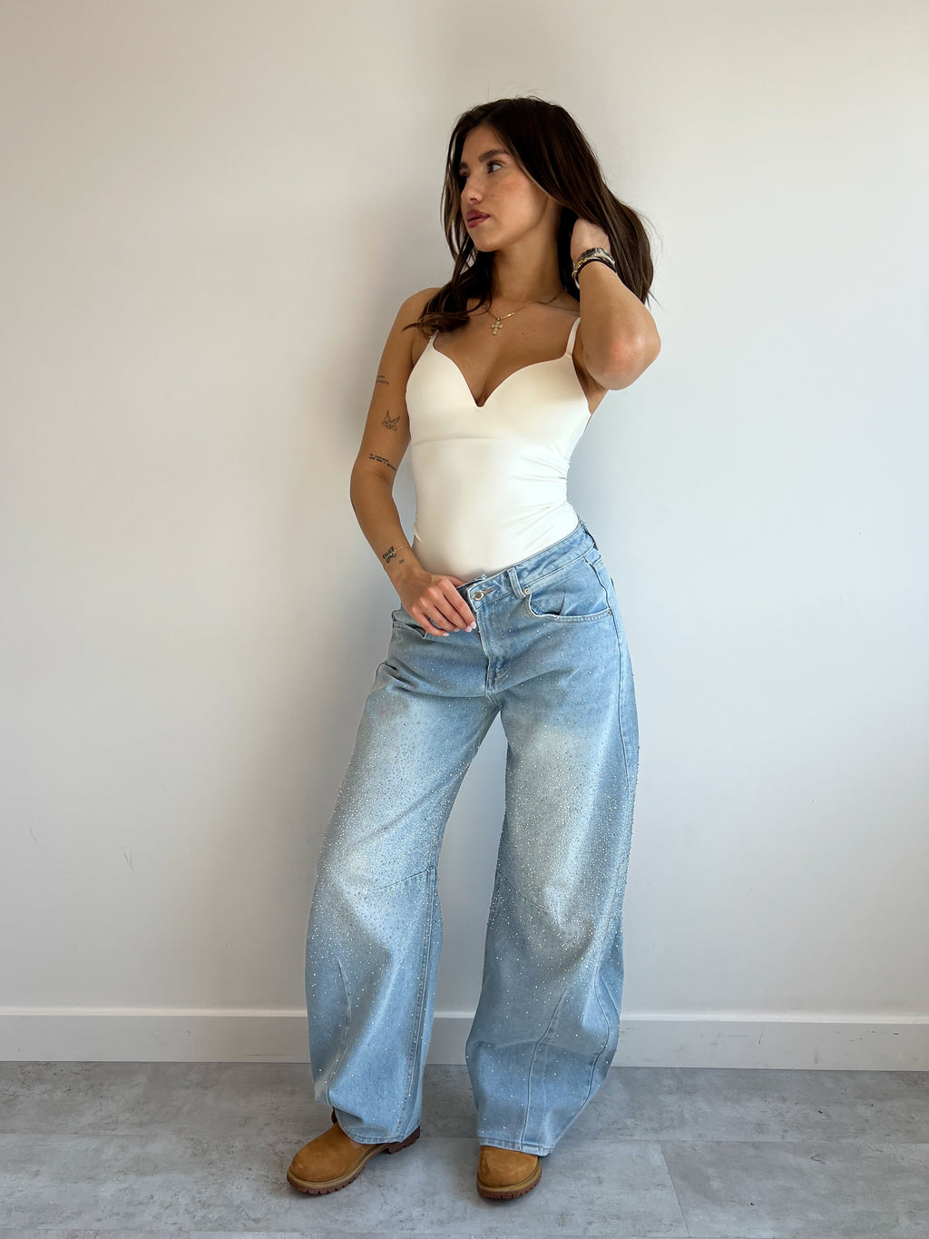 BAGGY BLUE RHINESTONE DENIM