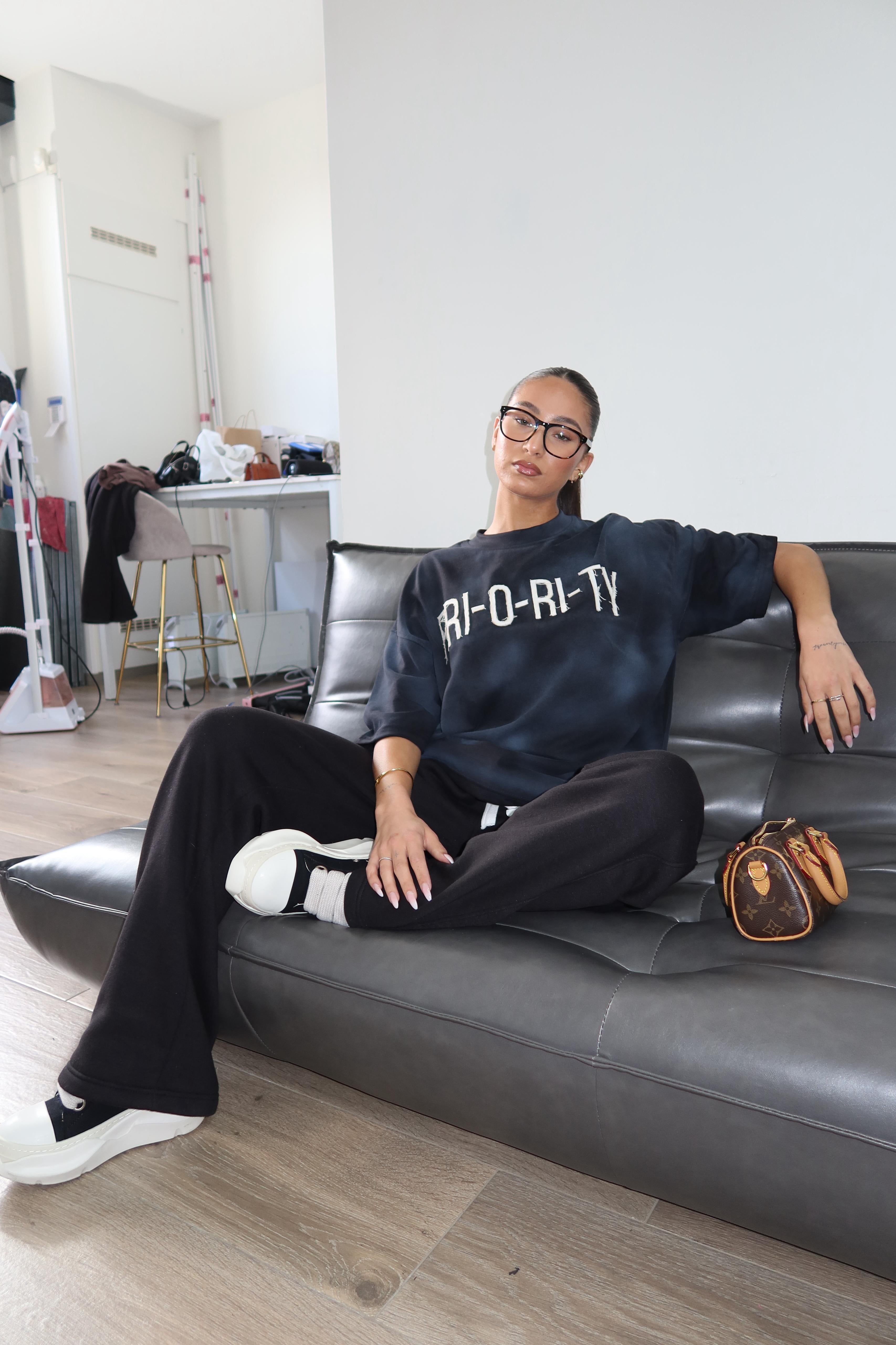 WASHED PRIOR TEE CHARCOAL