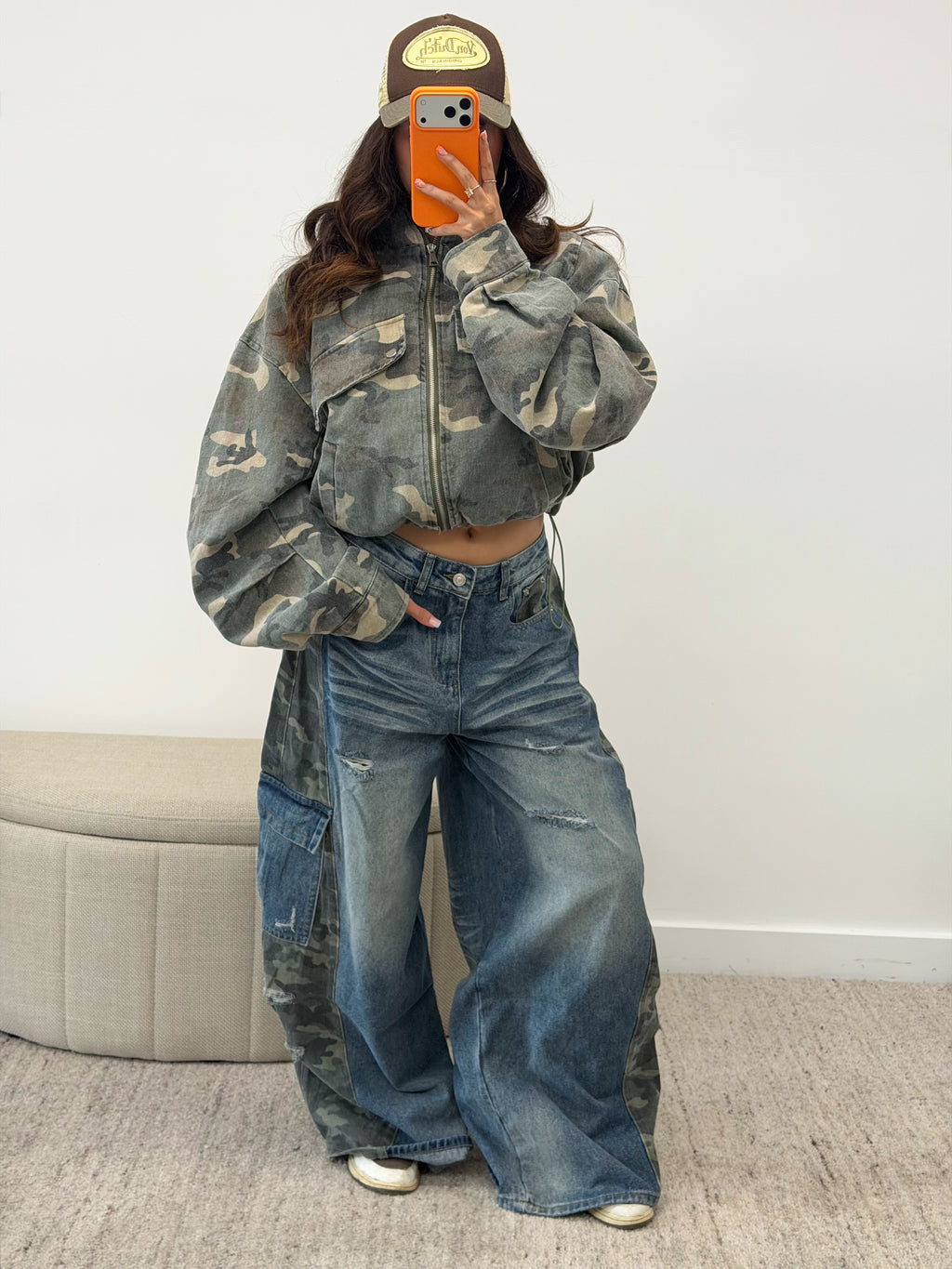 HALF CAMO HALF DENIM JEANS