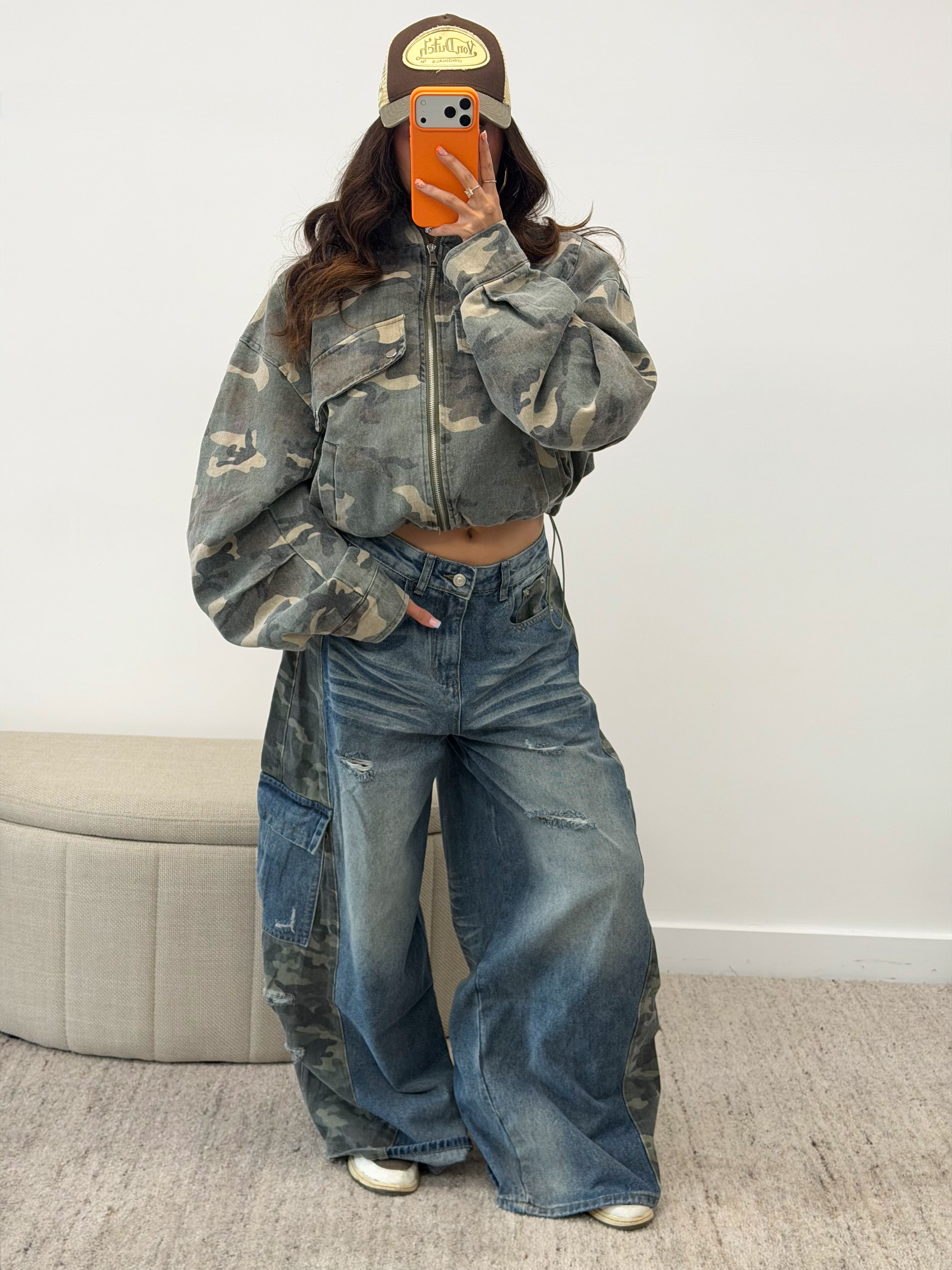HALF CAMO HALF DENIM JEANS