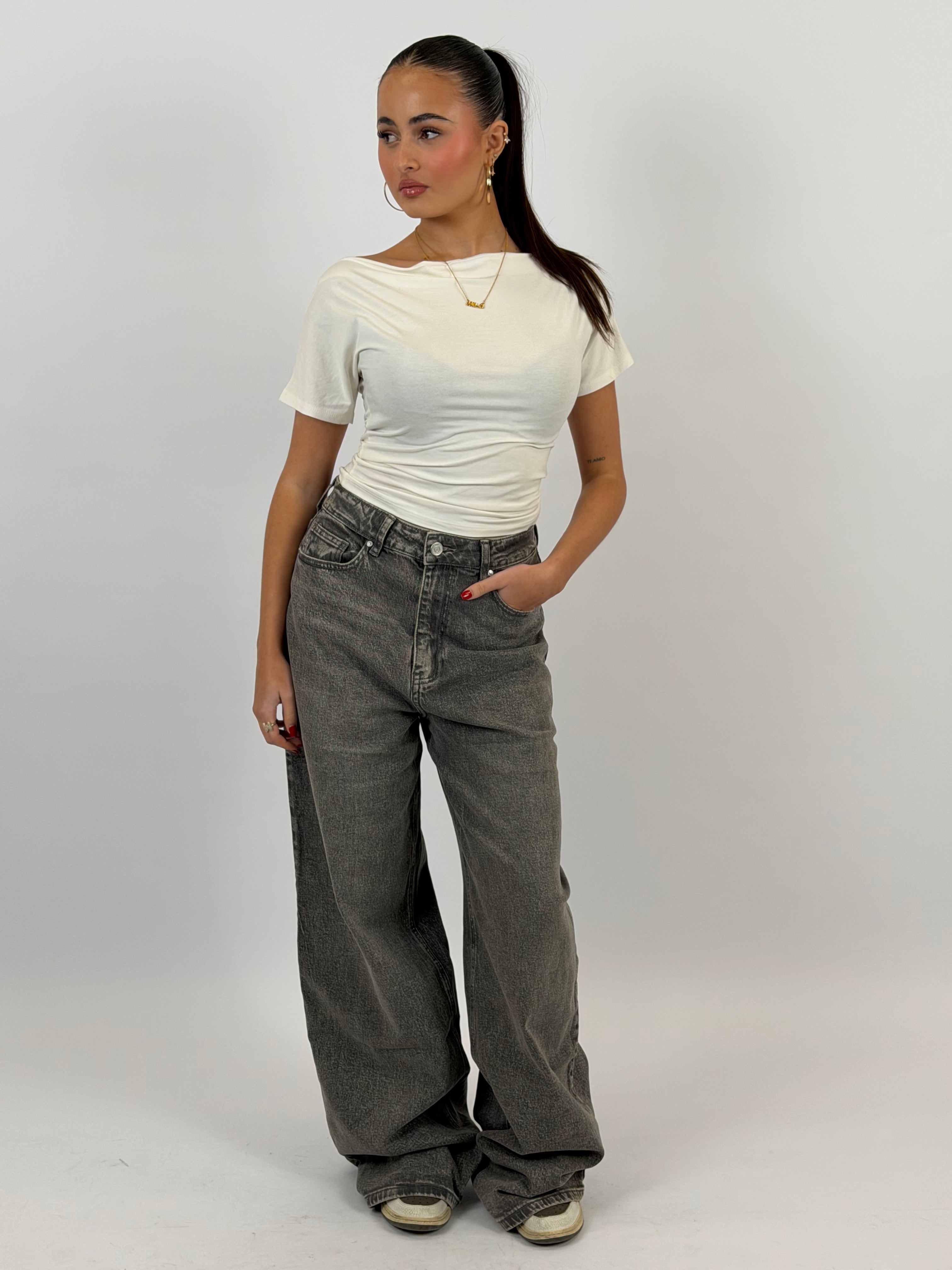 BAGGY EXTRA TALL STRETCH WIDE LEG VINTAGE GREY