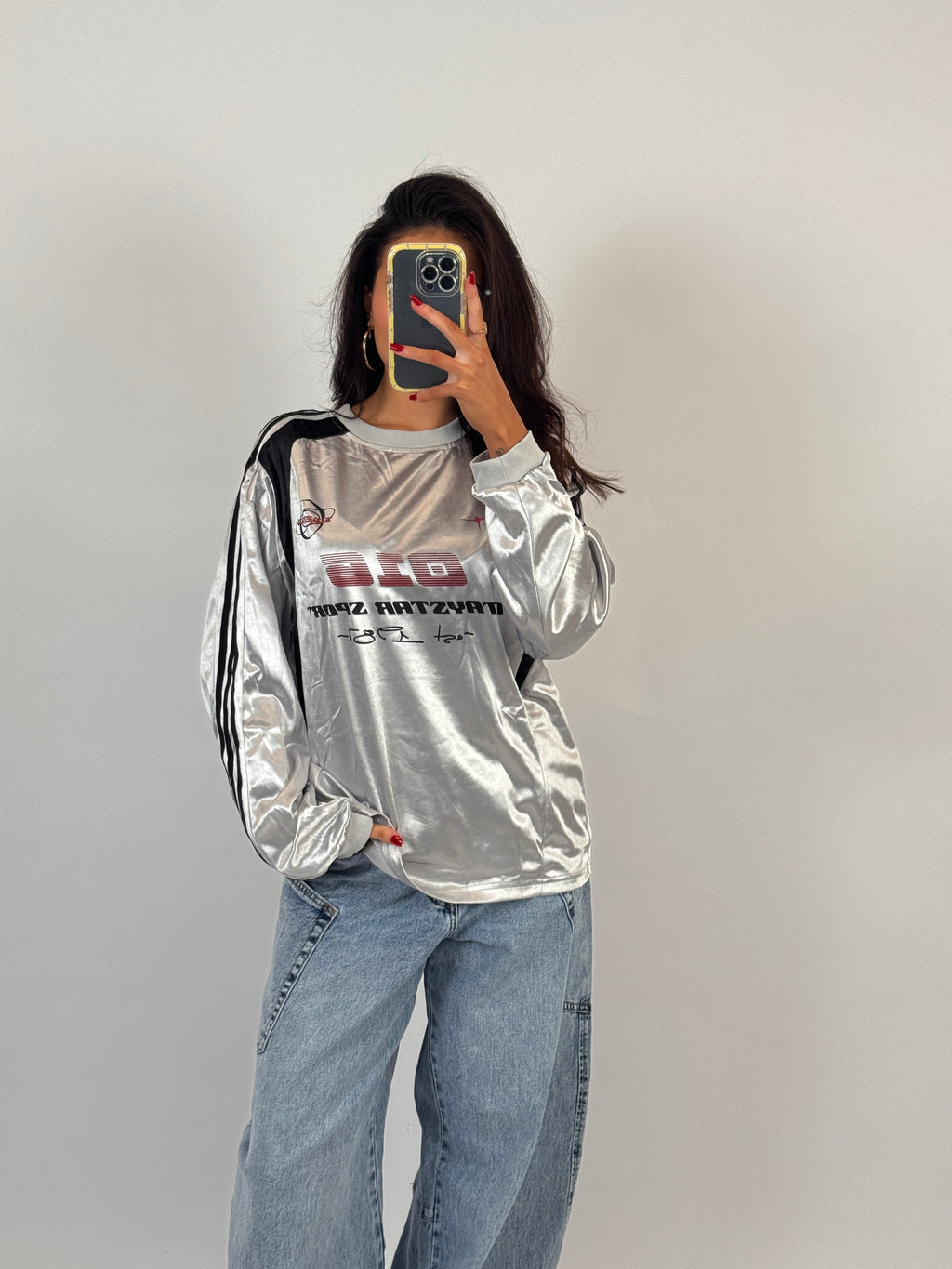 SILVER LONGSLEEVE JERSEY SIZE M