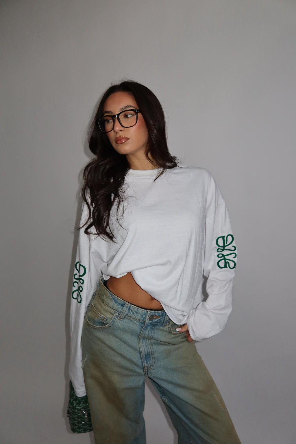 MONOGRAM LONGSLEEVE WHITE/GREEN