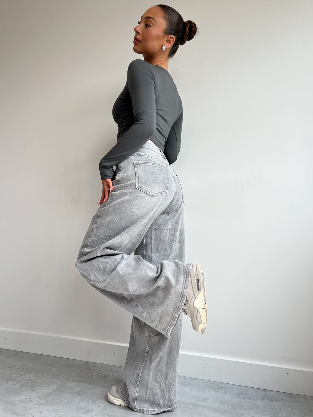 BOXER WIDE LEG JEANS GREY