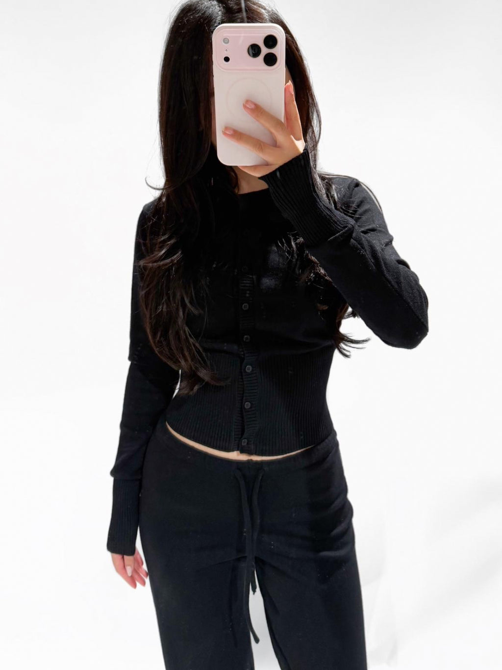 MIMI SNATCHED CARDIGAN BLACK