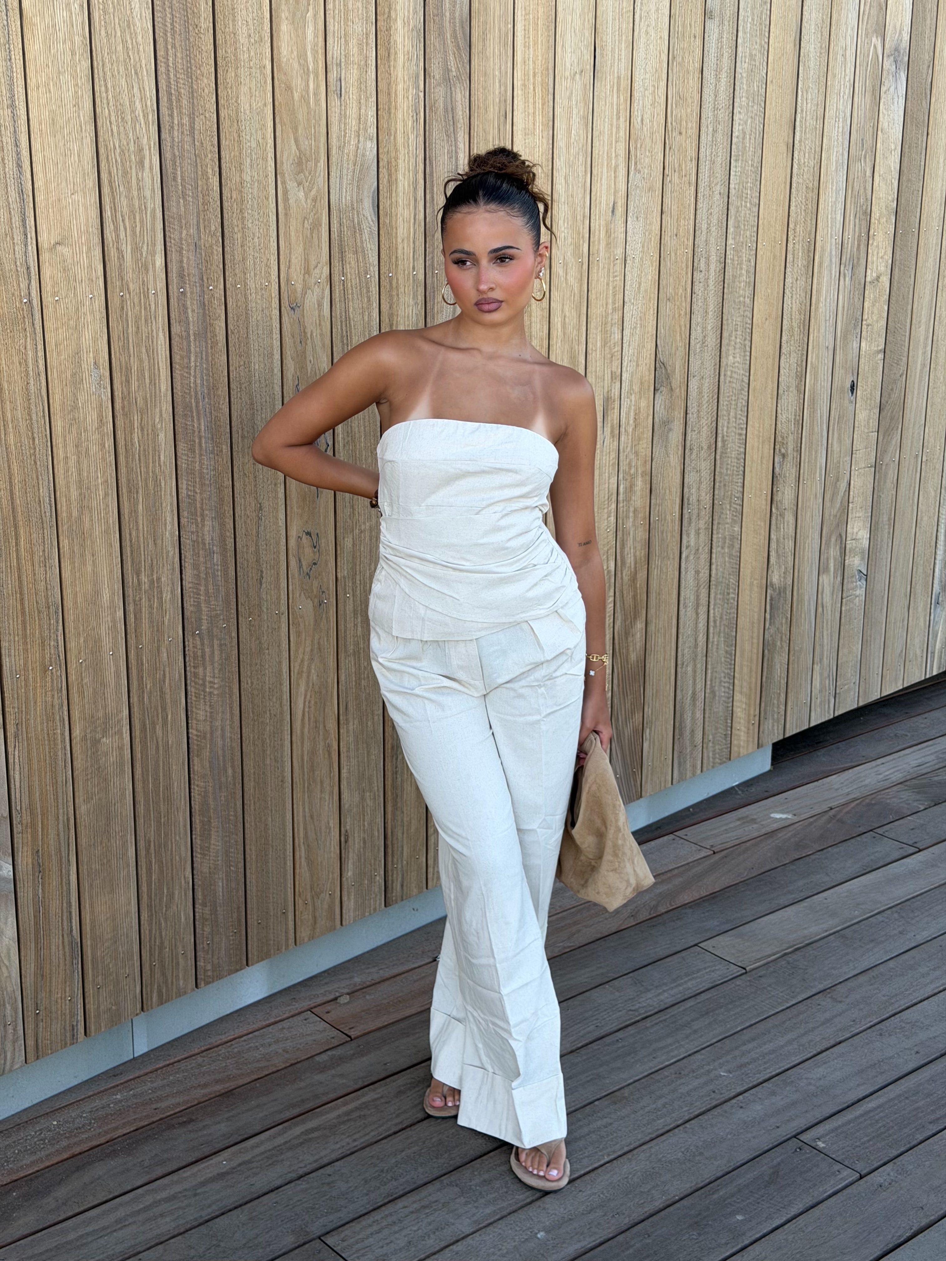 LUNA LINEN TWO PIECE BEIGE