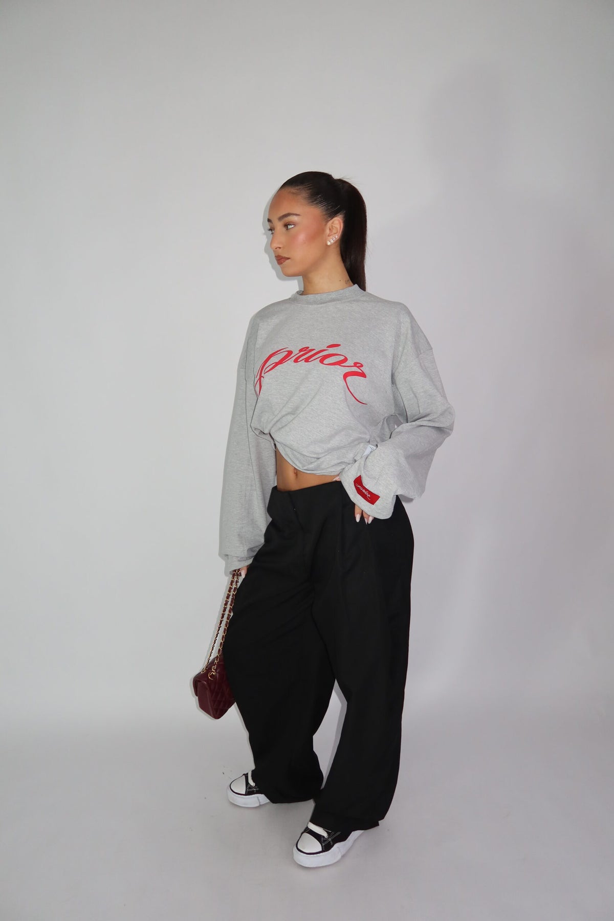 PRIOR LONGSLEEVE GREY/RED