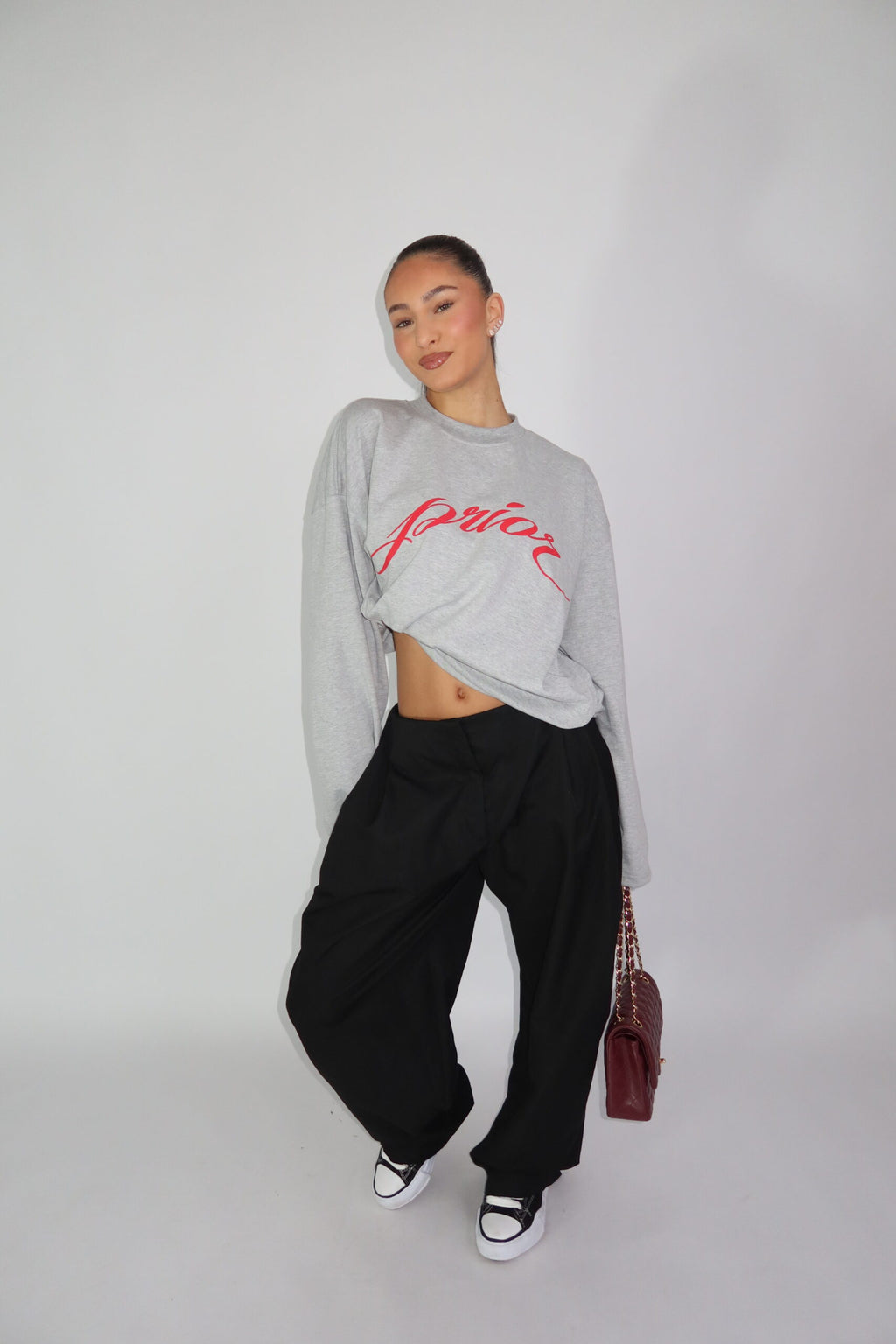 PRIOR LONGSLEEVE GREY/RED
