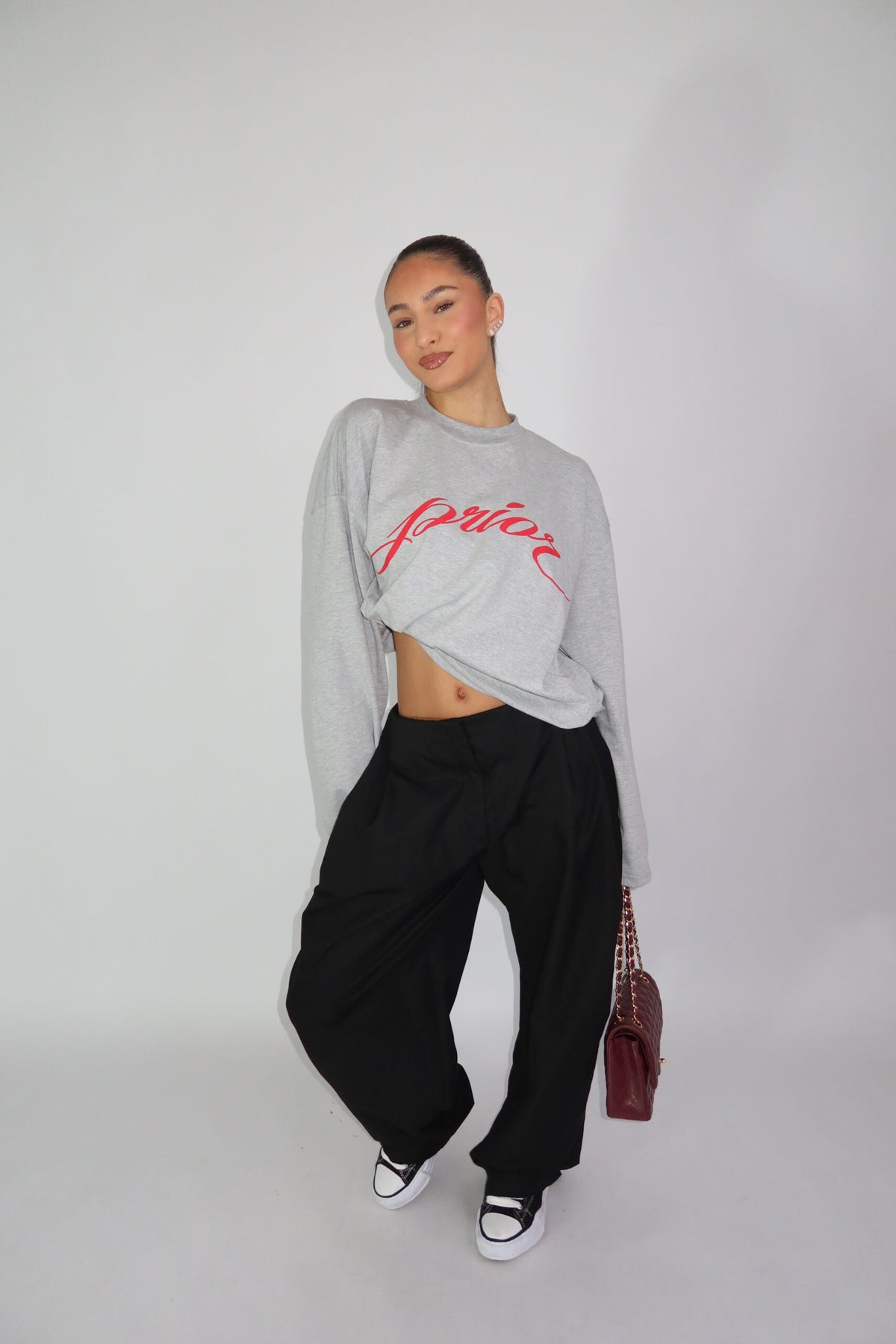 PRIOR LONGSLEEVE GREY/RED