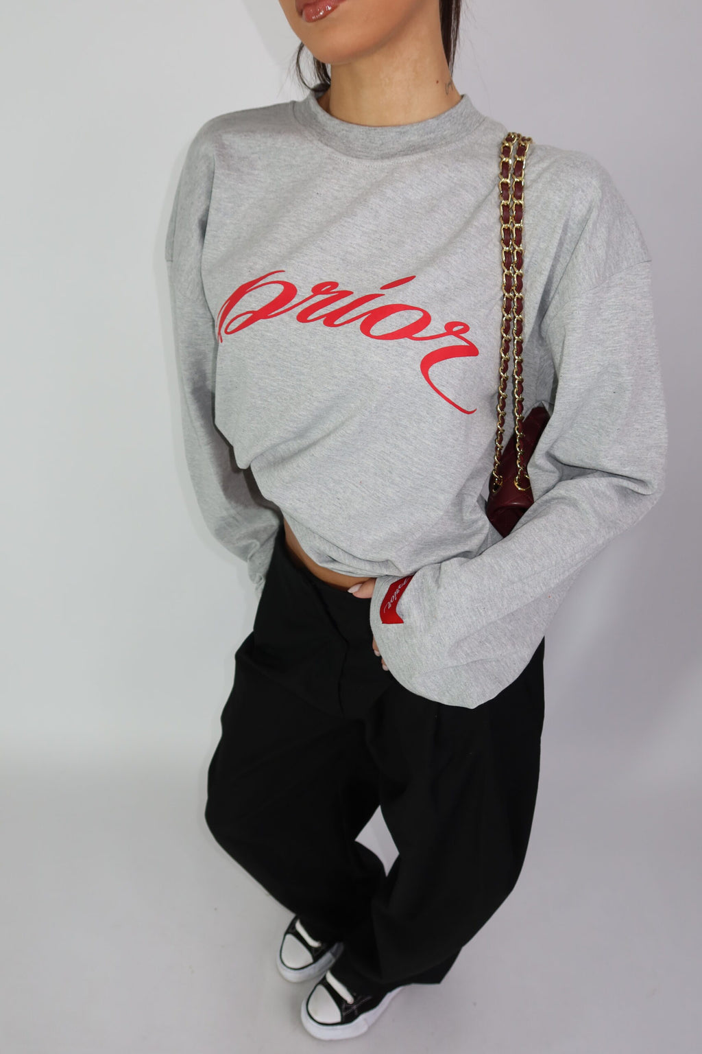 PRIOR LONGSLEEVE GREY/RED