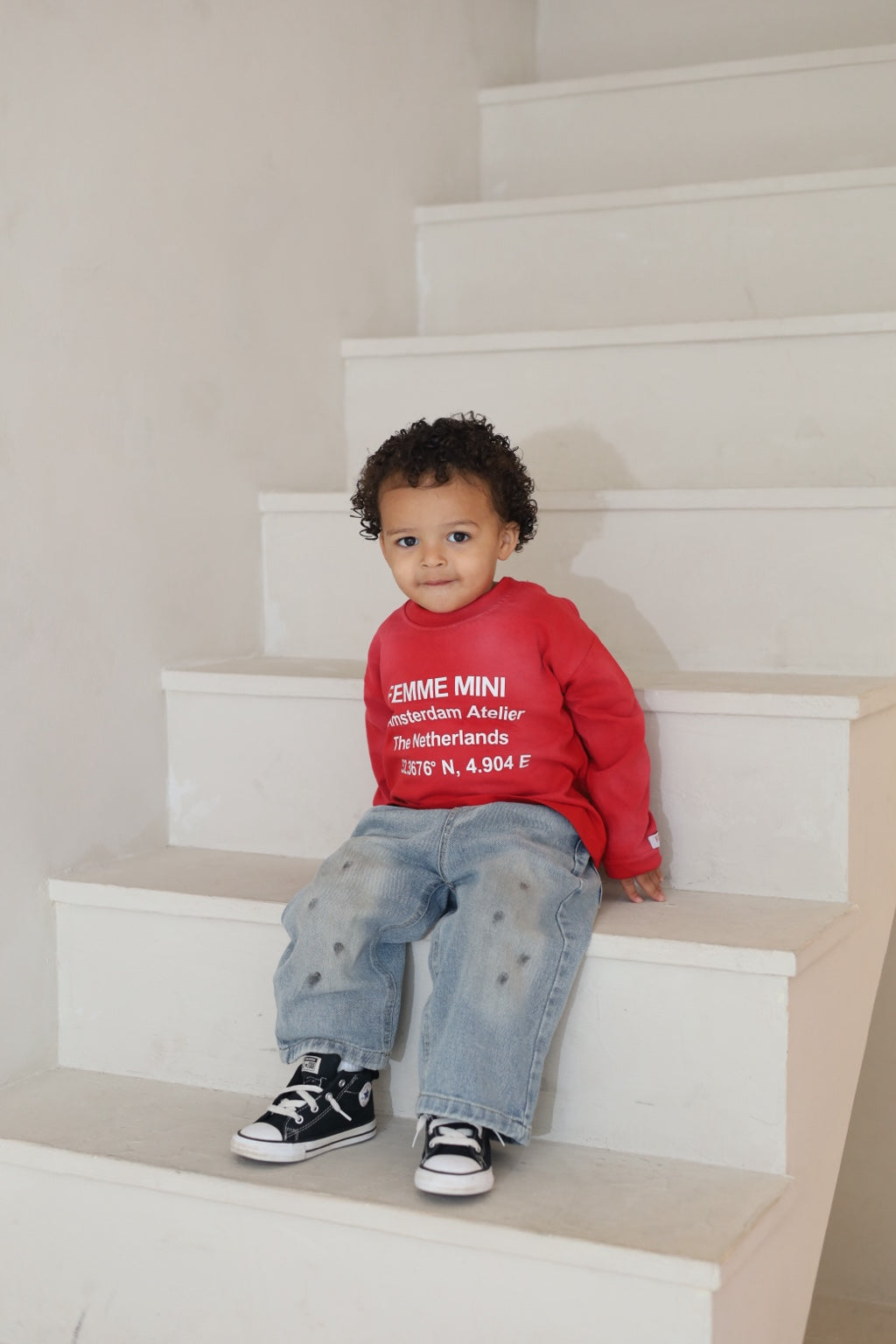 FEMME MINI LONGSLEEVE RED/WHITE