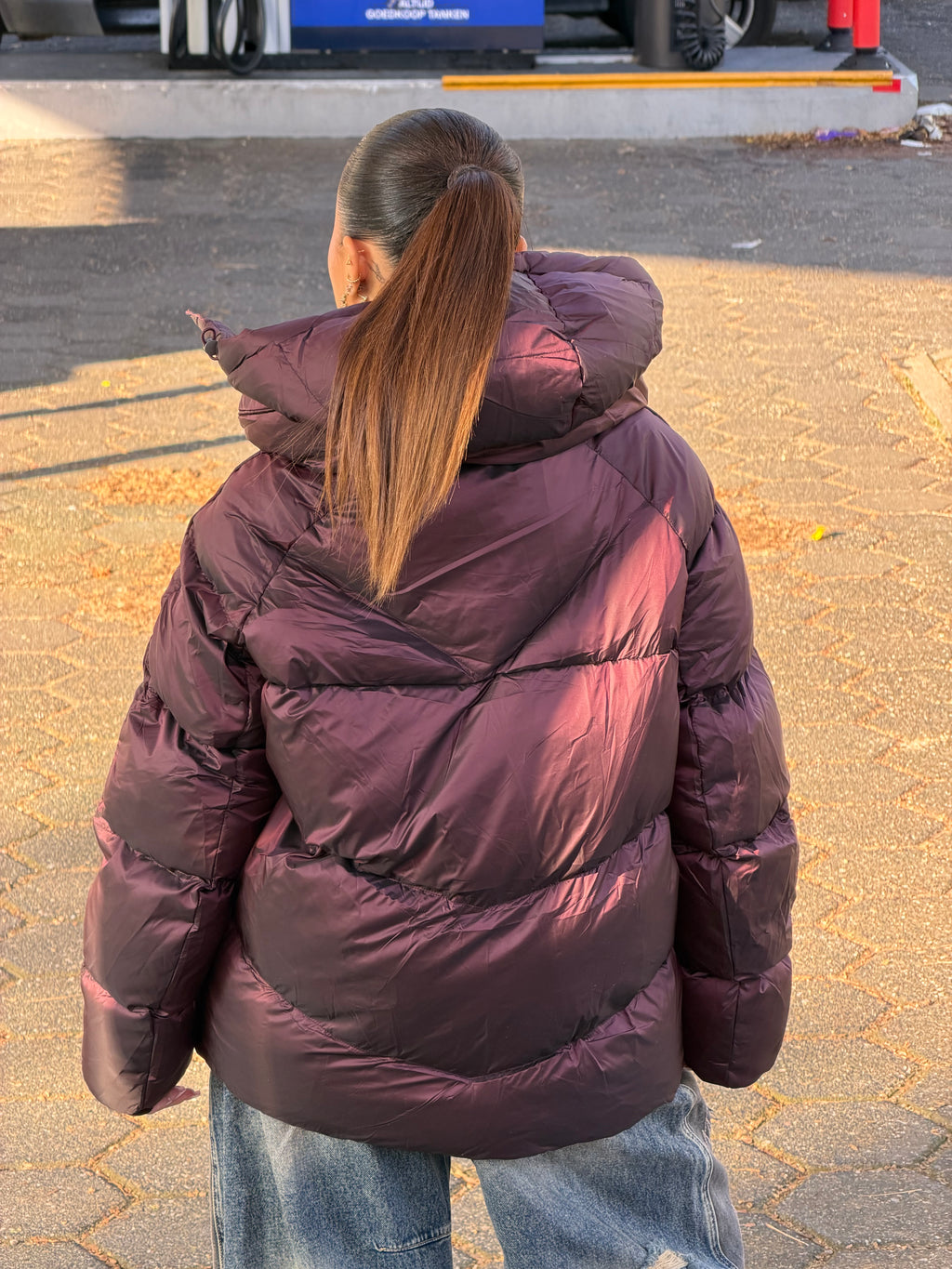 MORGAN MIDI PUFFER BORDEAUX