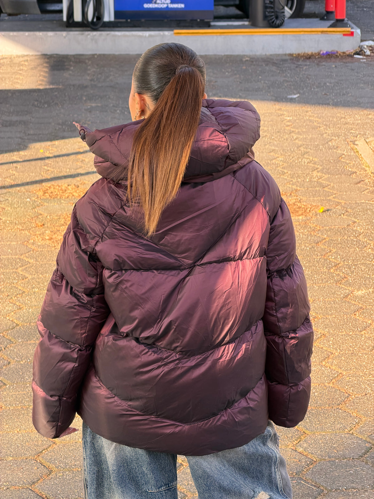 MORGAN MIDI PUFFER BORDEAUX
