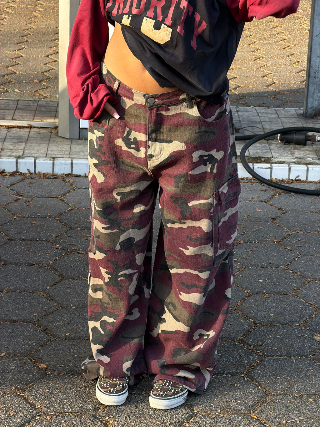 THE PERFECT WASHED ARMY CARGO BORDEAUX