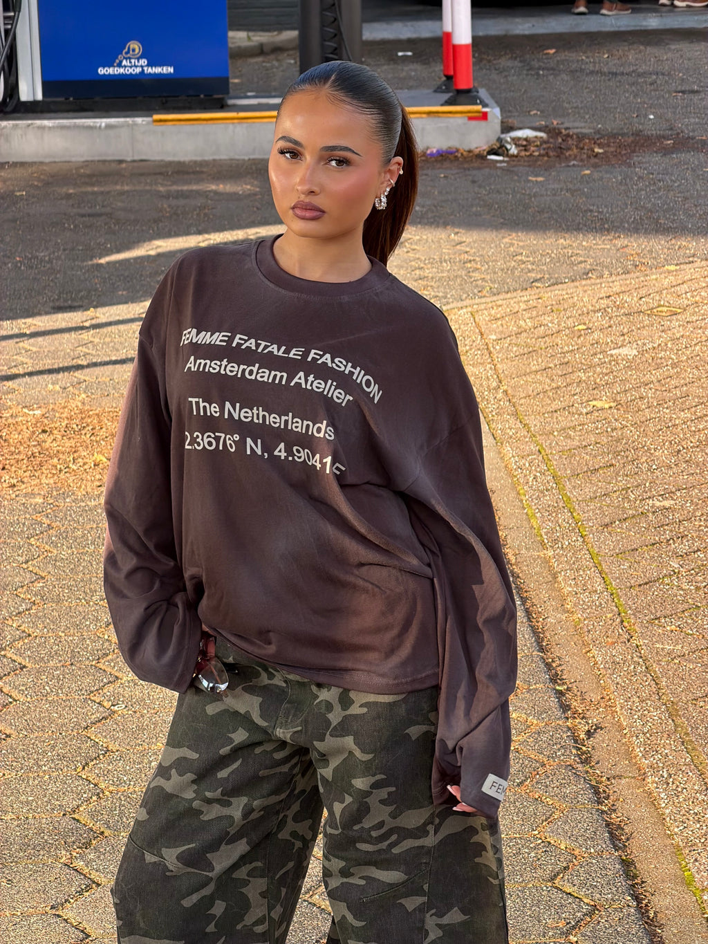 FEMME ATELIER LONGSLEEVE BRUIN/BEIGE