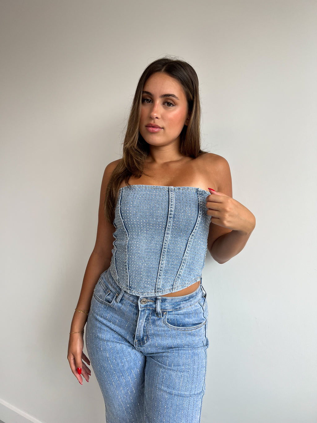 RHINESTONE STRETCH CORSET