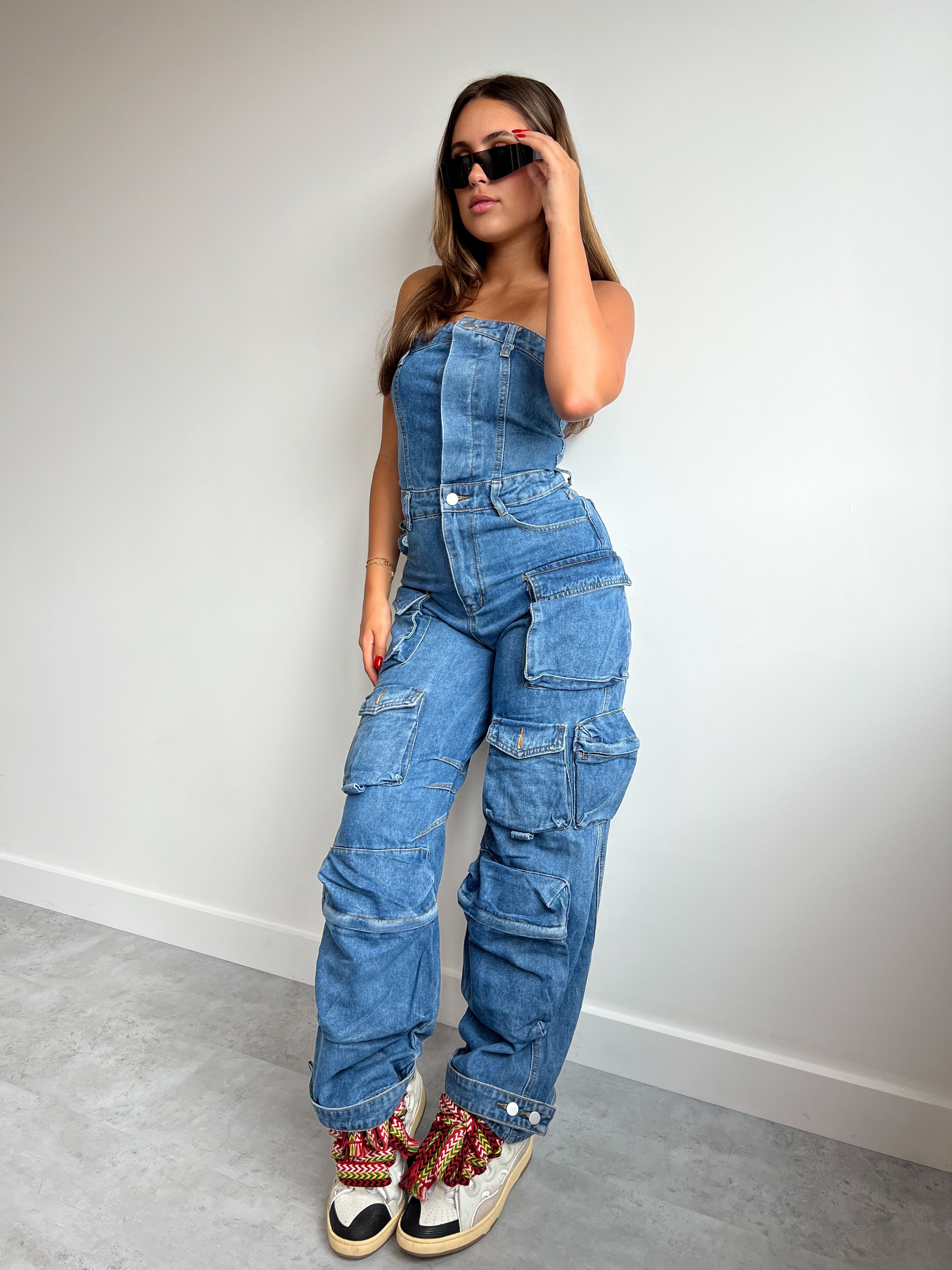 ATTICO INSPIRED JUMPSUIT BLUE