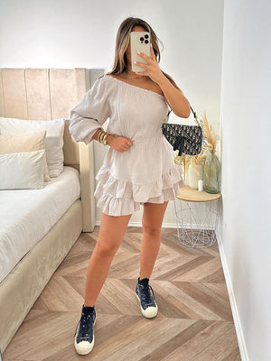 LINEN PLAYSUIT BEIGE