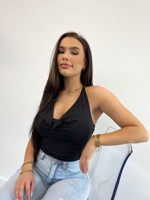 SOFT HALTER TOP BLACK