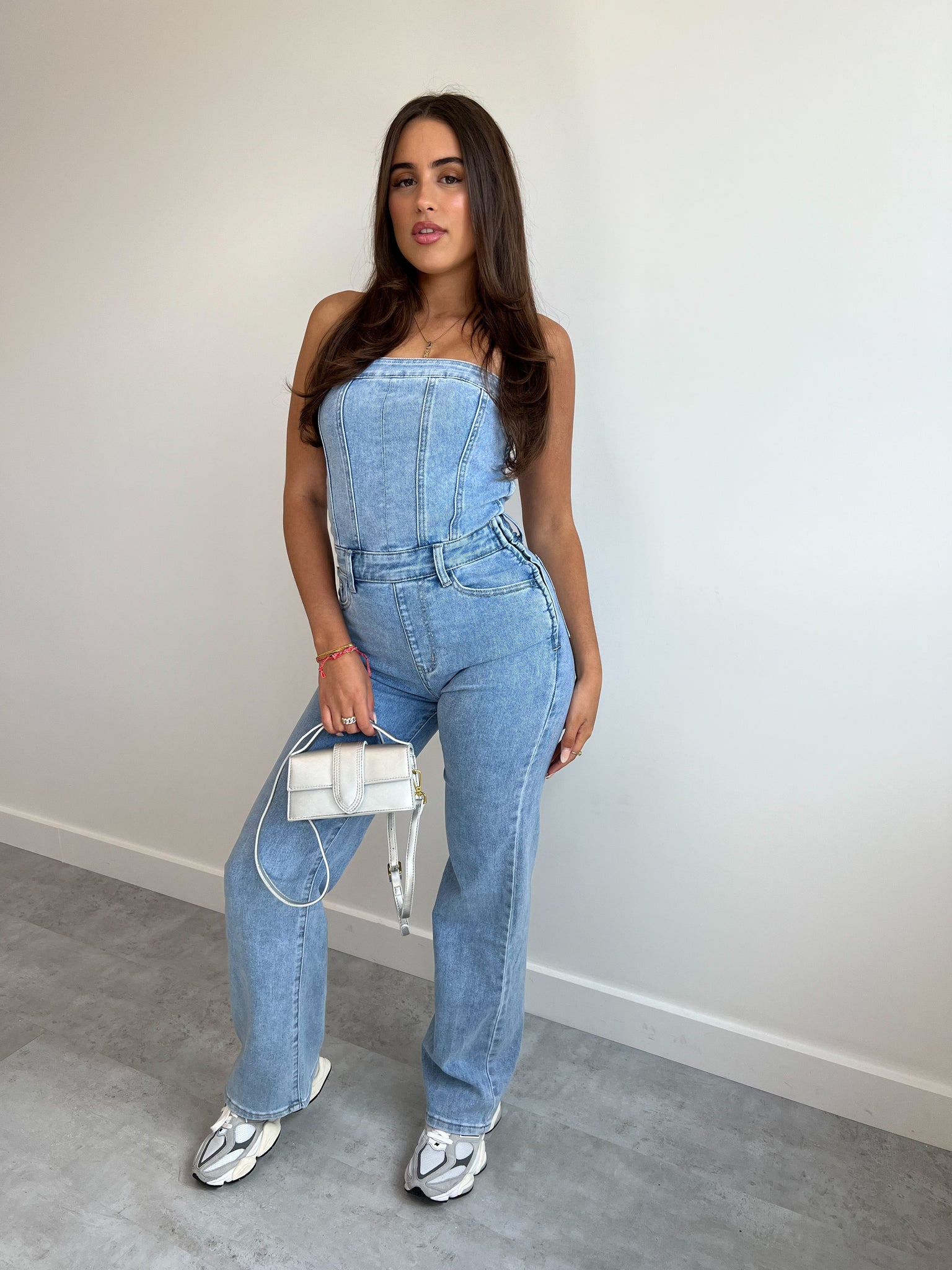 LIMITED STRETCH DENIM JUMPSUIT