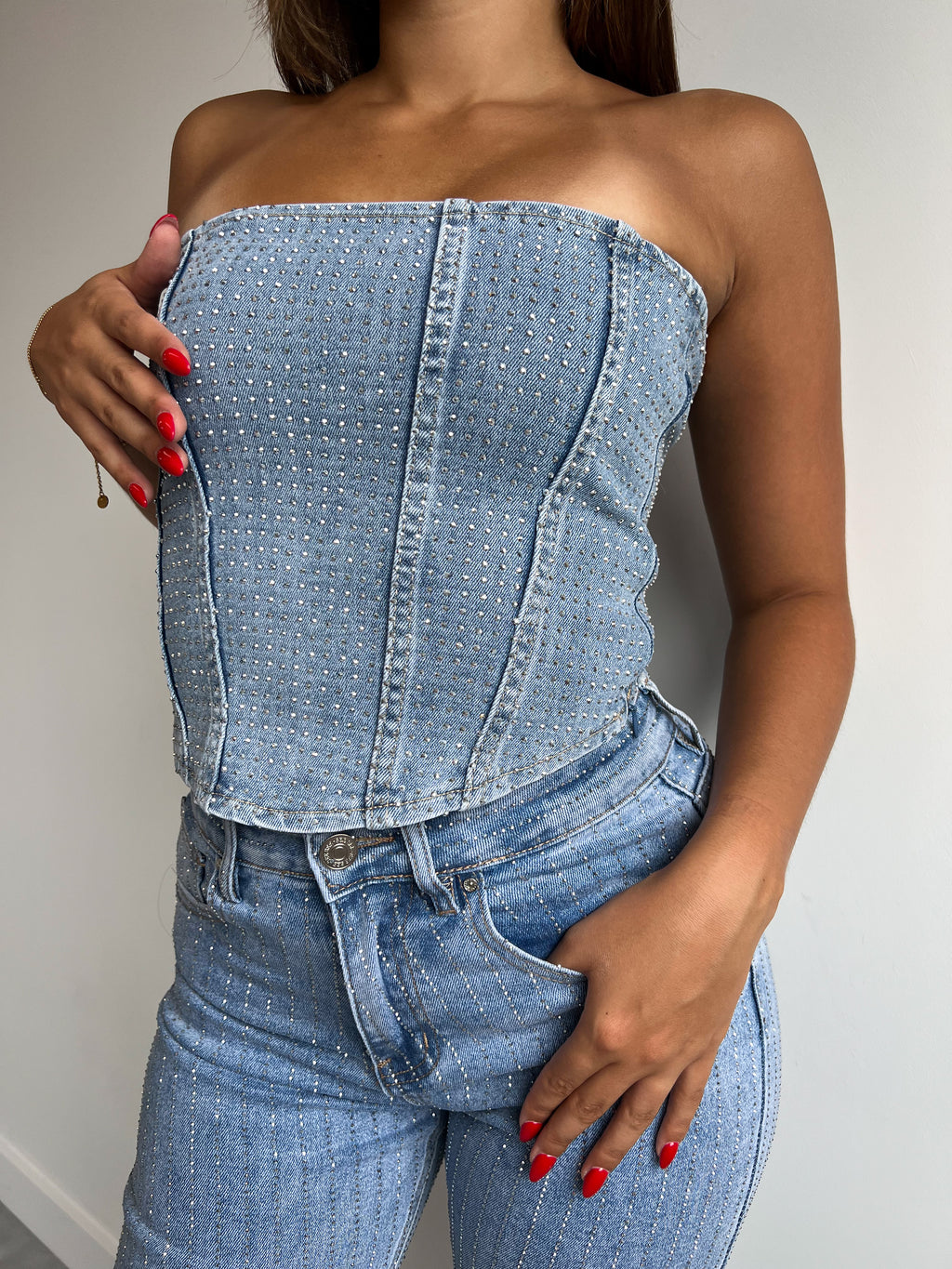 RHINESTONE STRETCH CORSET