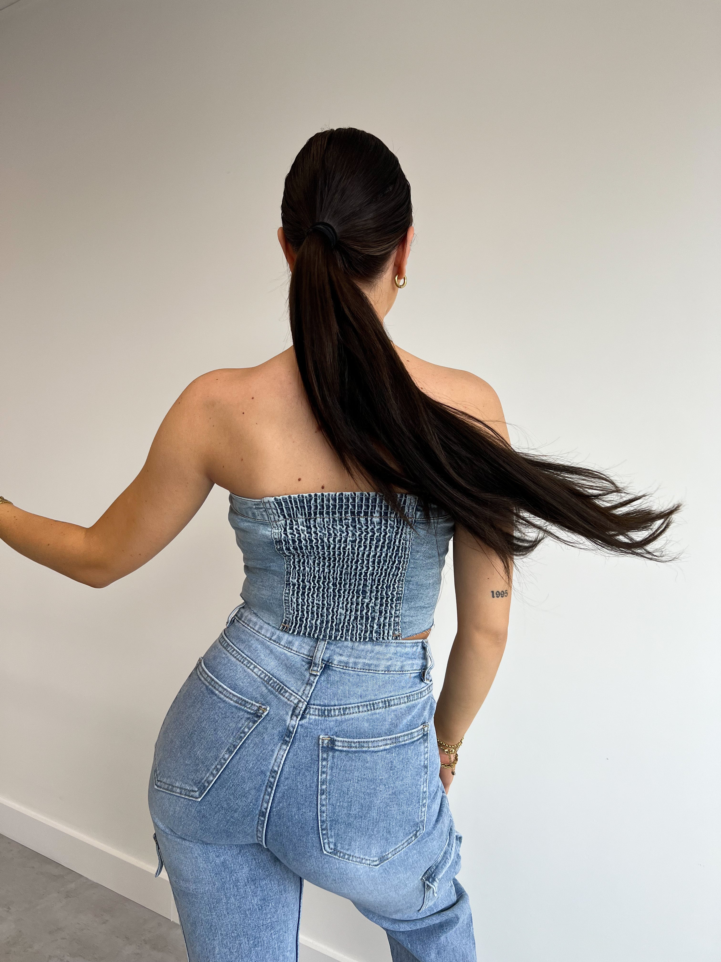 BUTTON UP DENIM CORSET